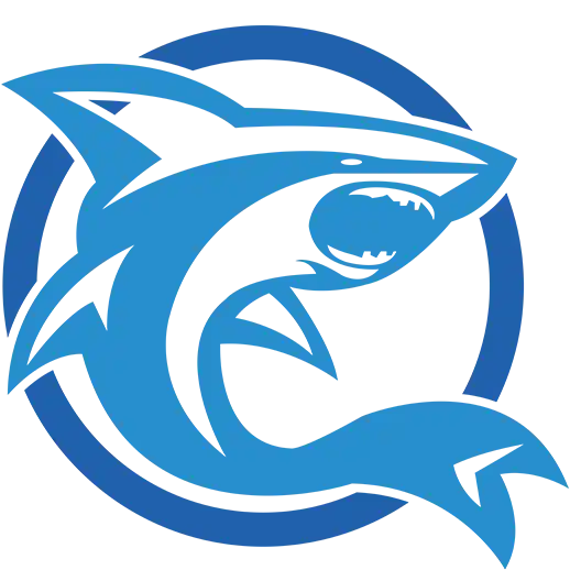 Lumină stilizată de delfin albastru într-o bordură circulară