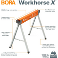 Sahtoi BORA PM‑3350T Workhorse X cu capra metalica si design compact, 612 kg capacitate