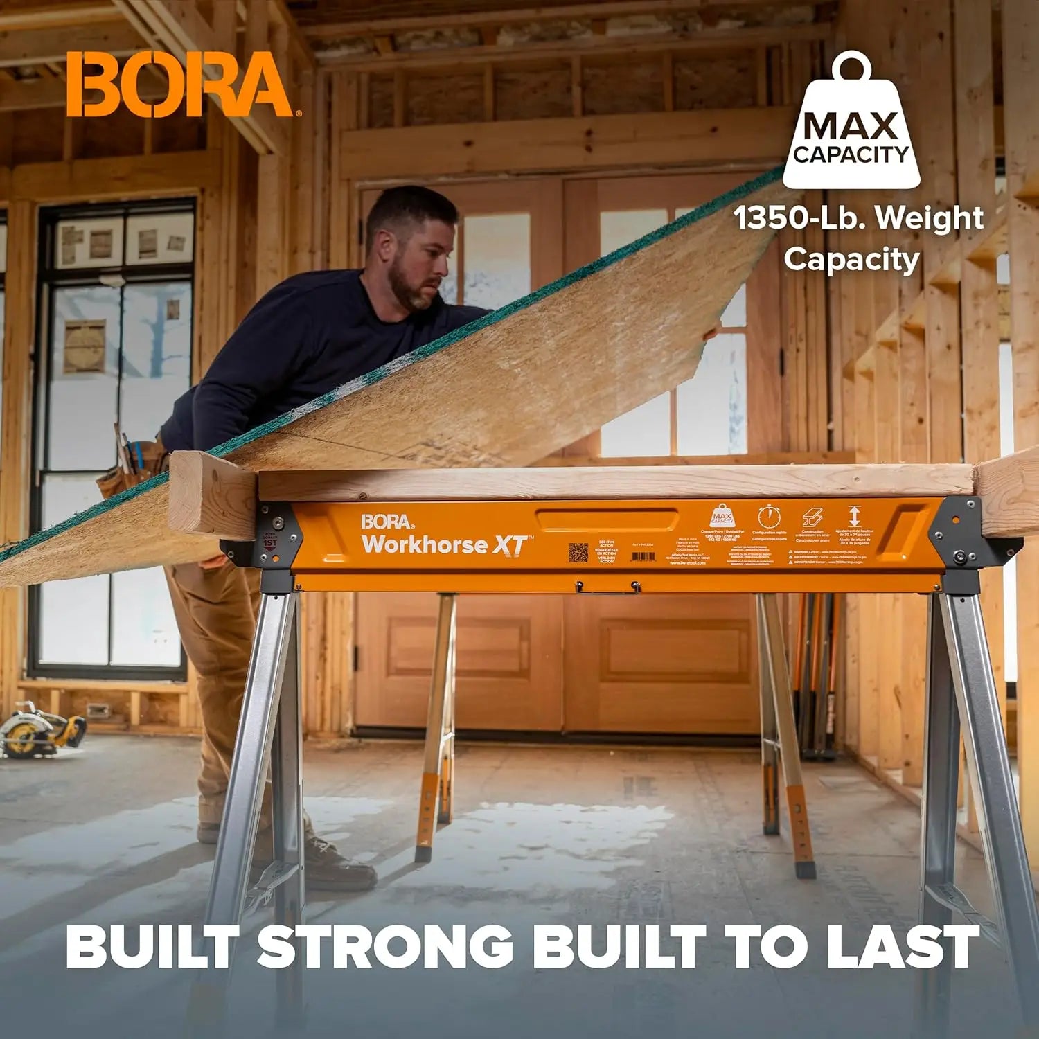 Sawhorse BORA PM-3360T Workhorse XT otel heavy-duty, suprafata pre-gaurita, capacitate ridicata
