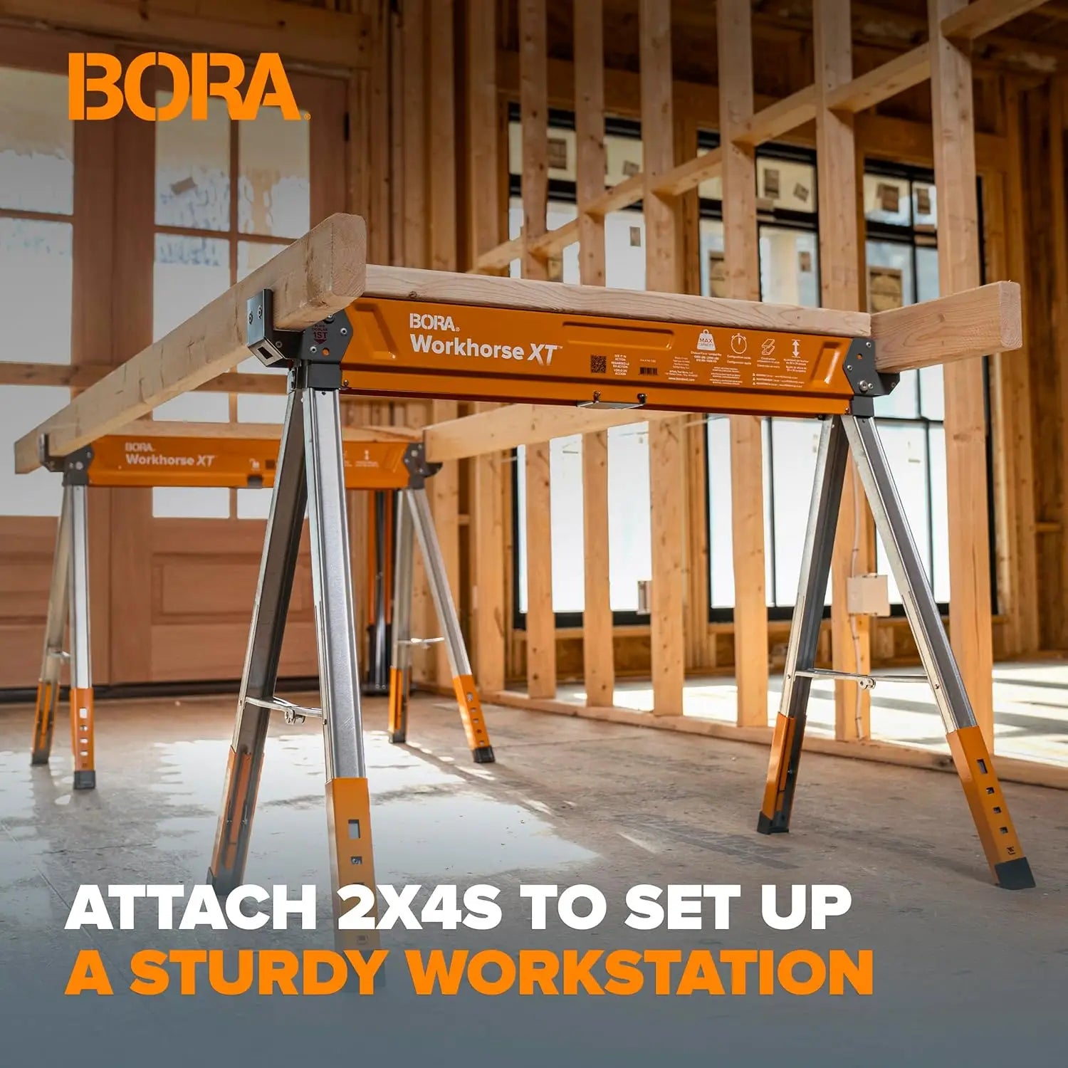 Supporturi de lucru pliabile BORA PM-3360T Workhorse XT otel heavy-duty, reglabil, cu suprafata pre-gaurita