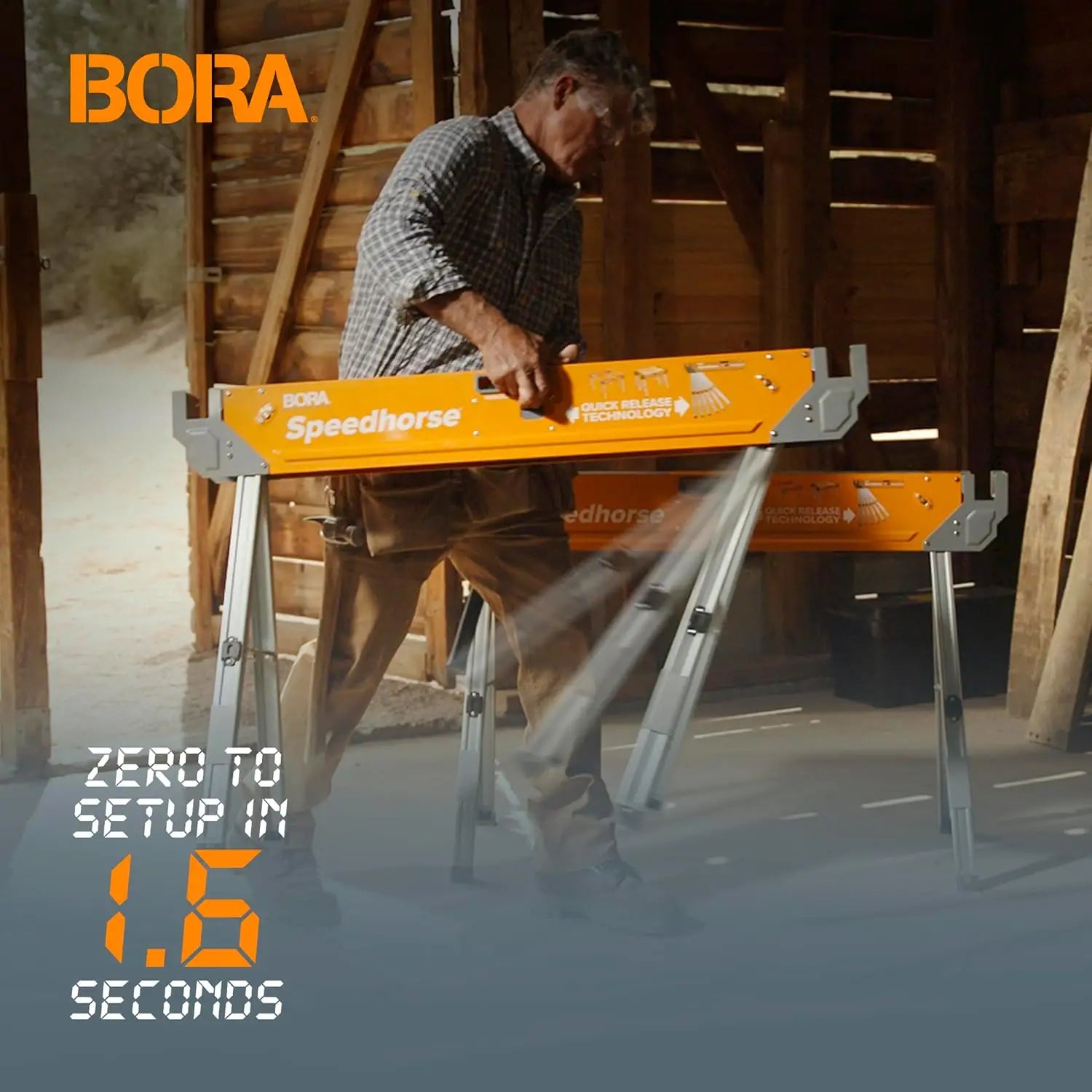 BORA PM-4500T Speedhorse cu suport portabil de lemn cu sloturi 2x4 și inovare profesională