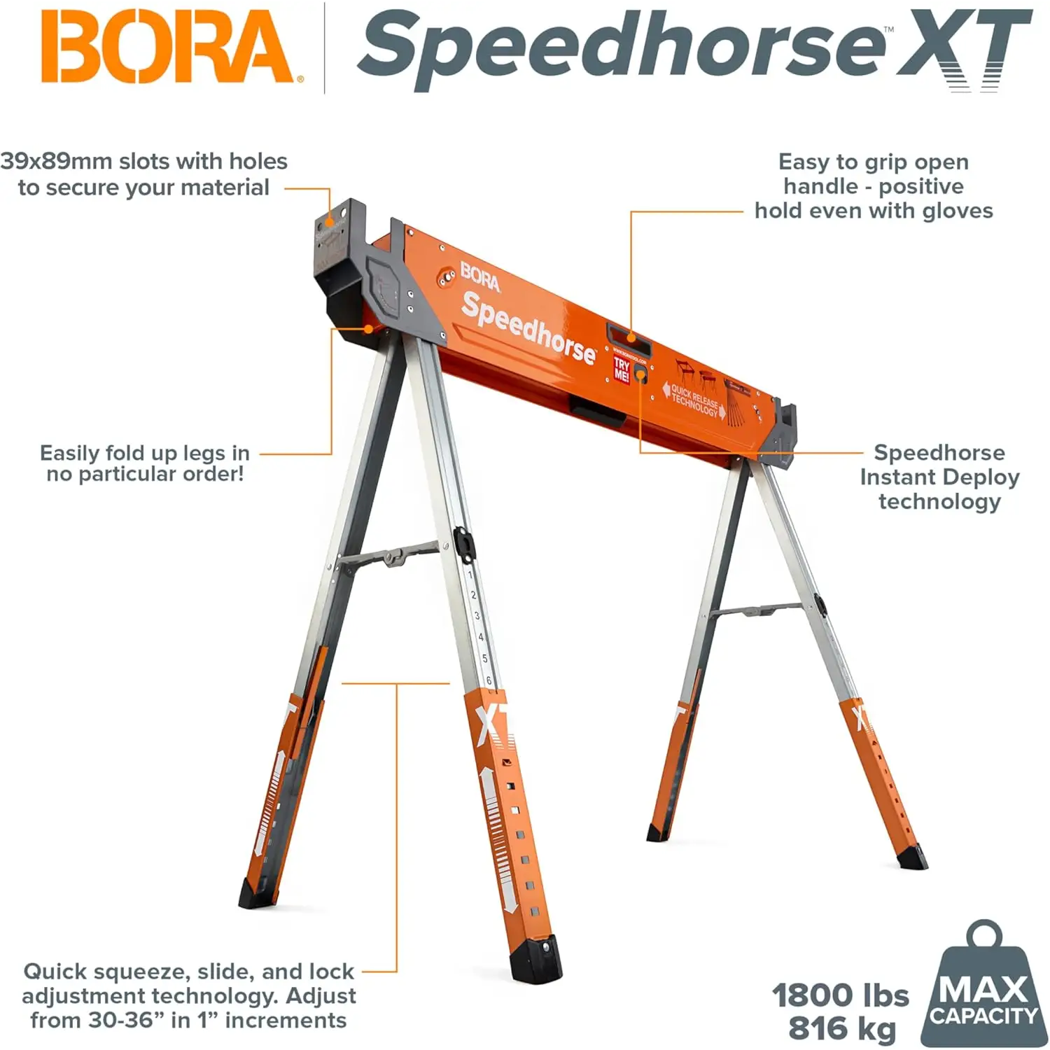 BORA PM‑4550T Speedhorse XT cu picioare independente și tehnologie de rapiditate