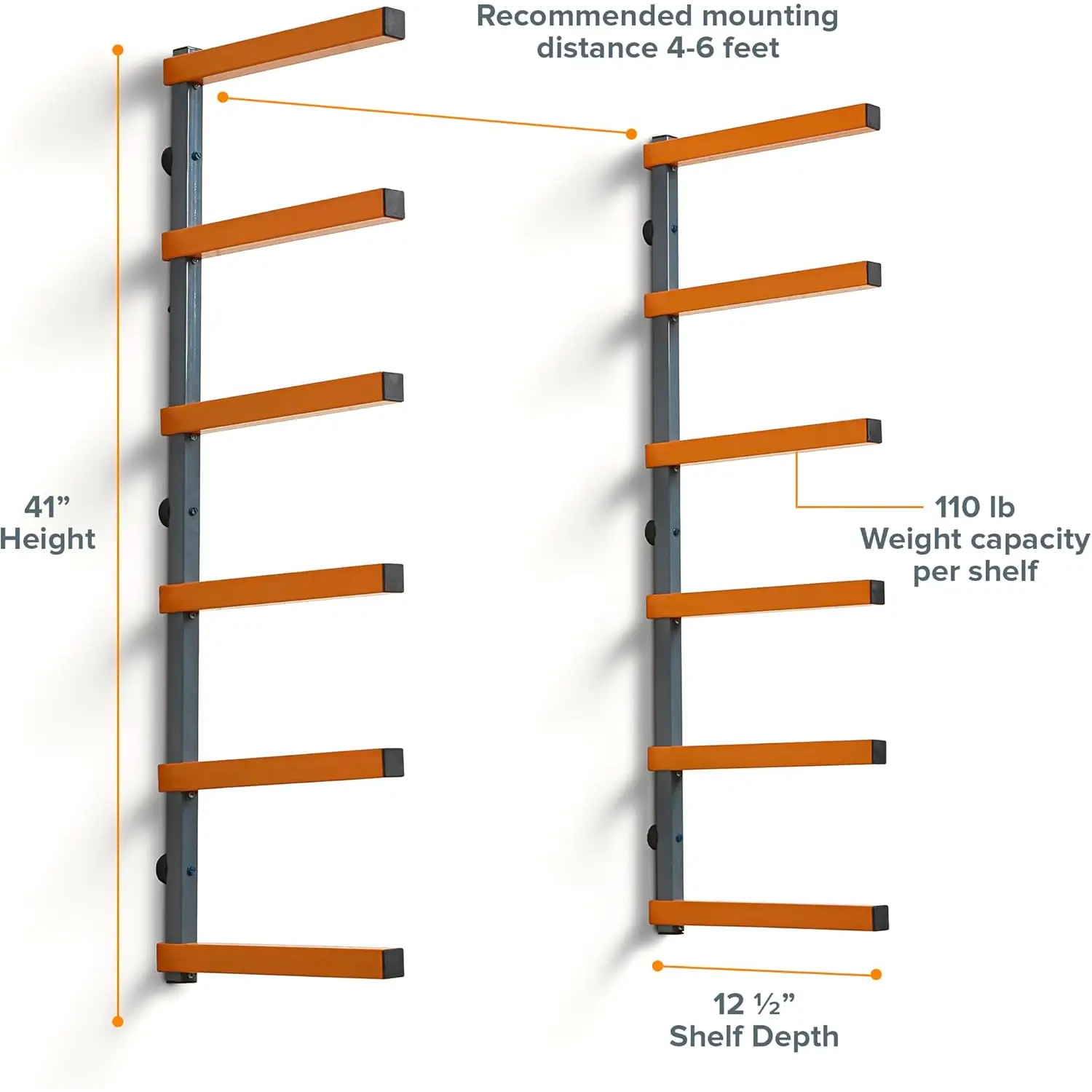 Raft depozitare BORA PORTAMATE cu foi metalice, 6 nivele, 200 lbs per nivel