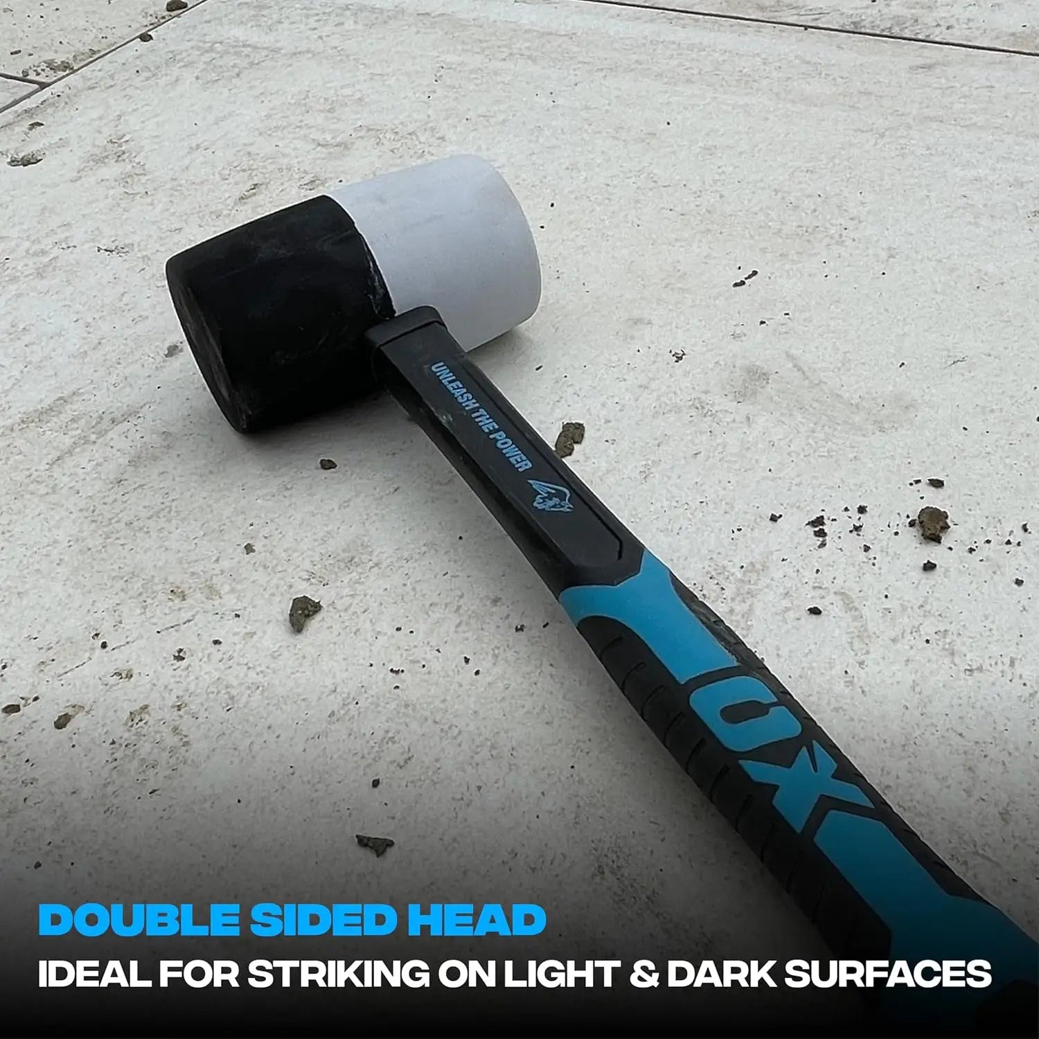 Imaginea arată un ciocan cauciuc combinat cu mâner fibra sticla și soft grip