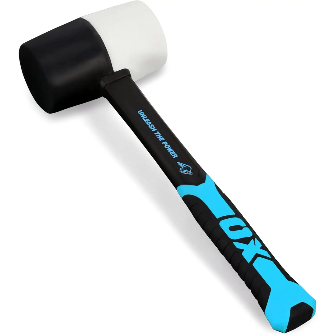 Alt text pentru imaginea ciocan cauciuc combinat OX Trade cu maner soft grip negru/alb