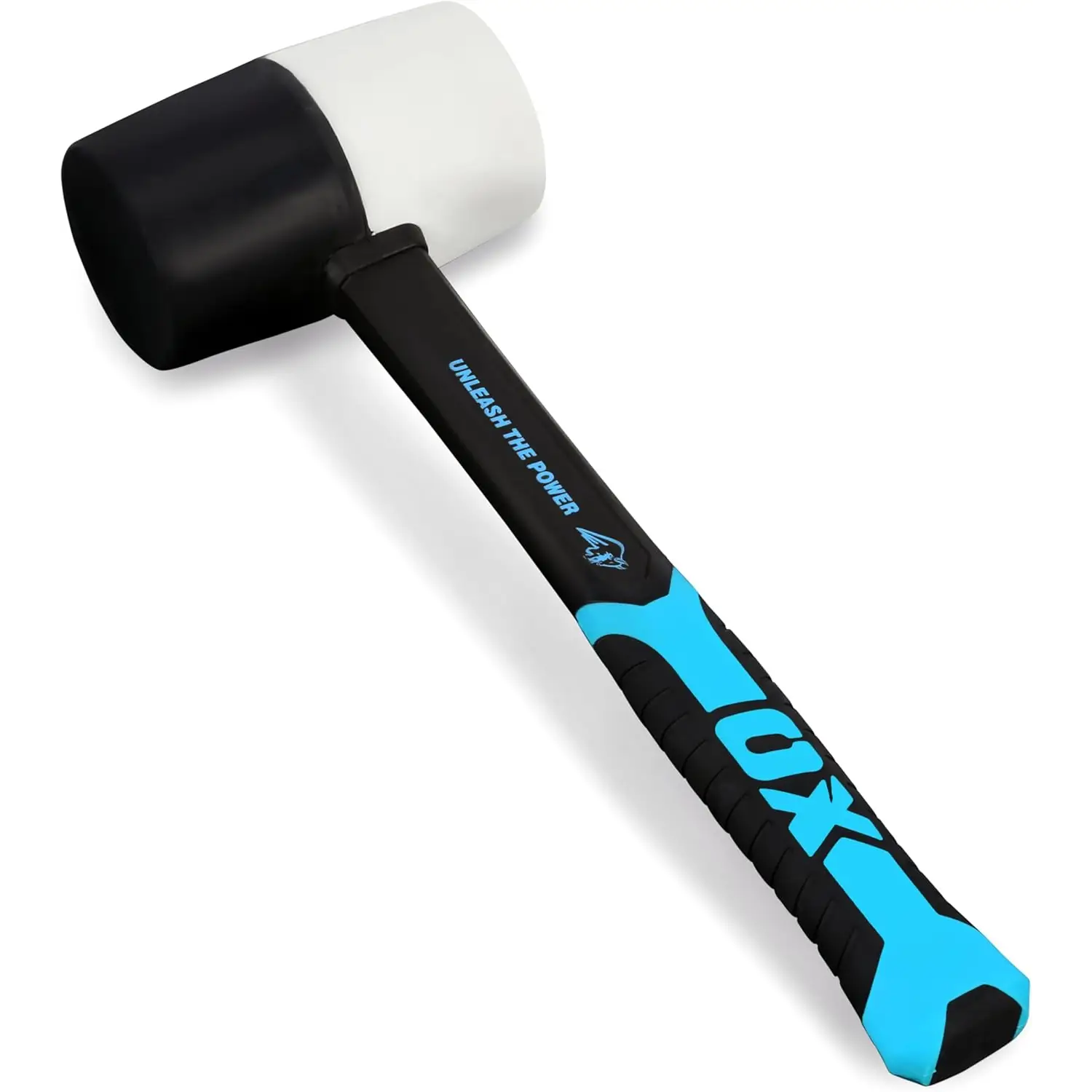 Alt text pentru imaginea ciocan cauciuc combinat OX Trade cu maner soft grip negru/alb