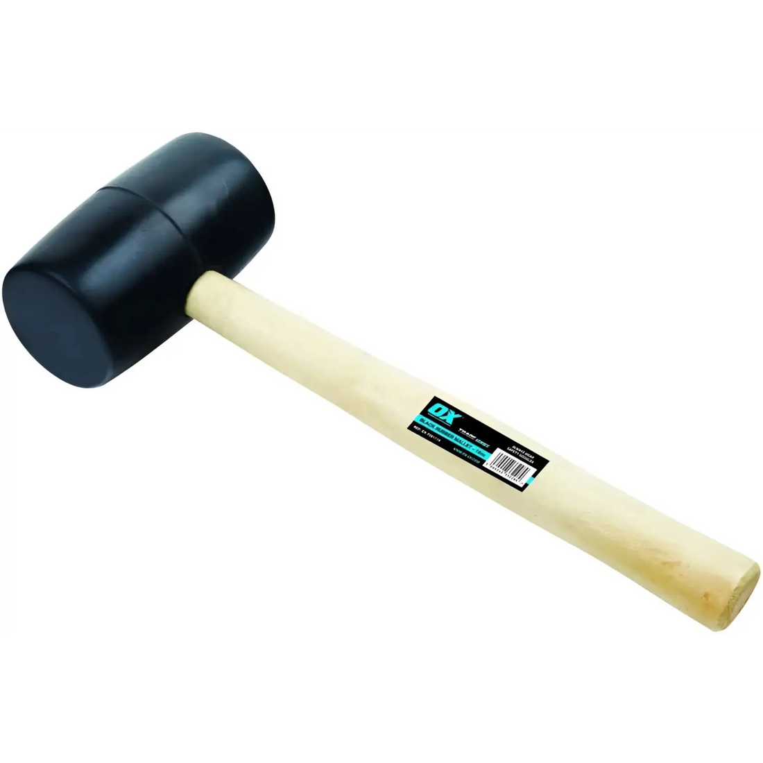 Ciocan cauciuc OX Trade 24oz cu cap negru și mâner din lemn cu soft grip