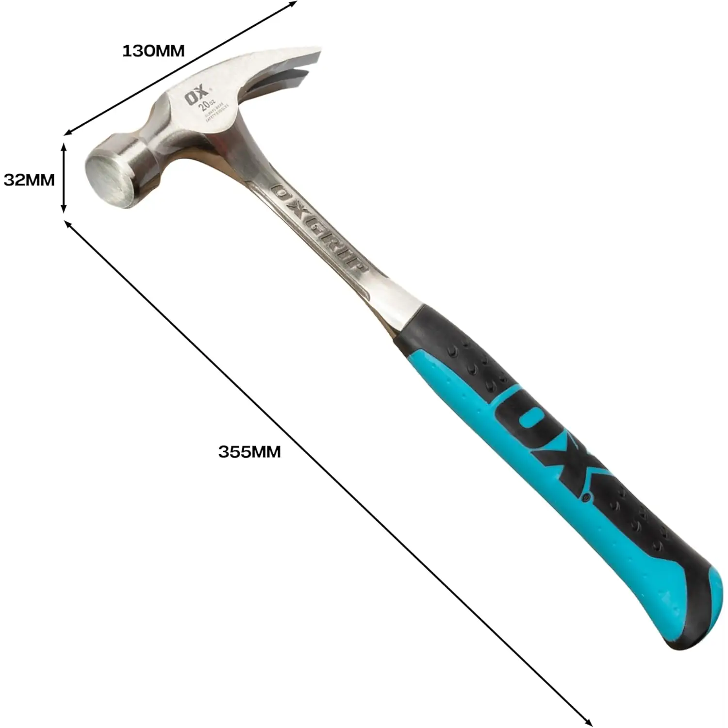 Claw hammer Gheara OX Pro cu cap din otel forjat și mâner ergonomic soft grip