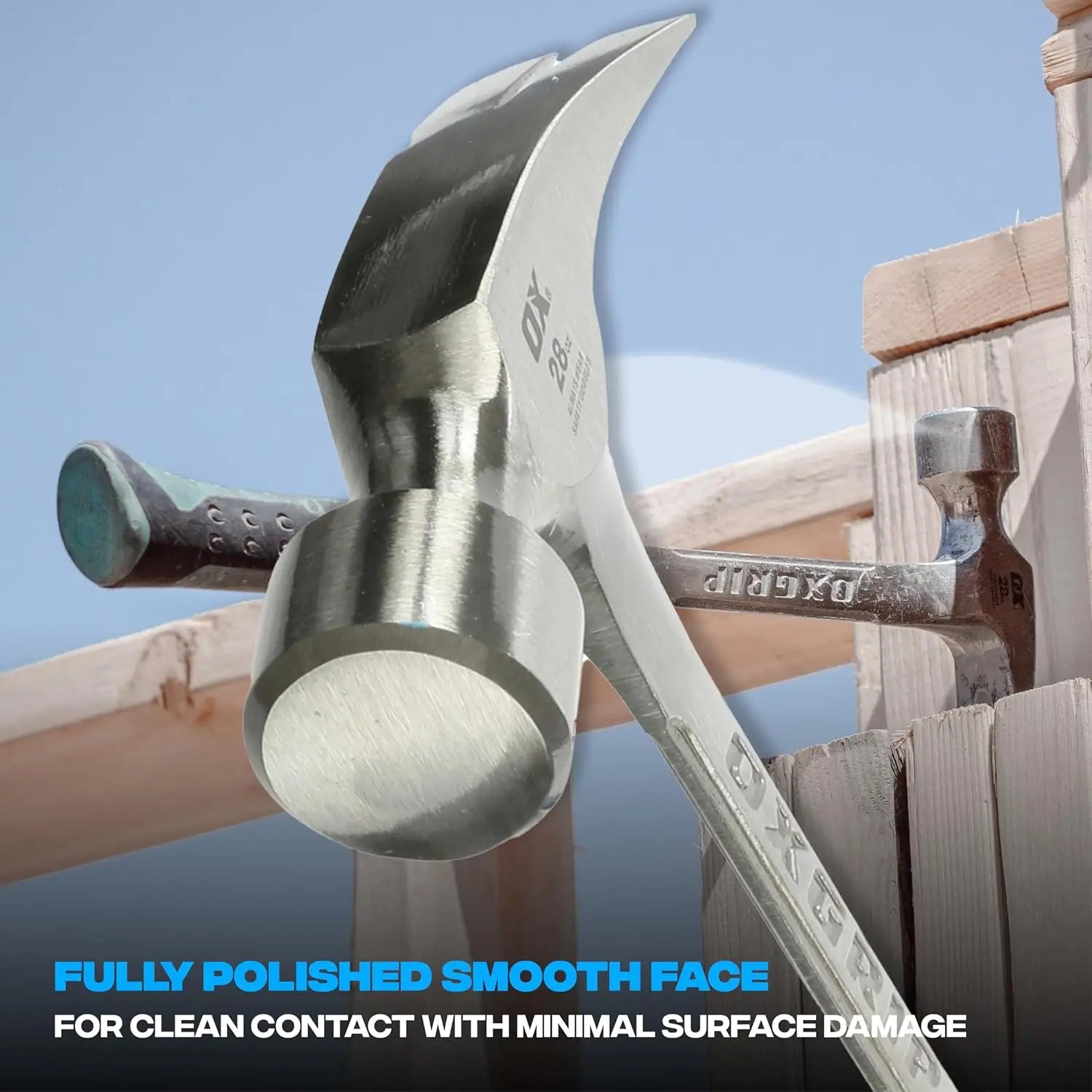 Ciocan dulgherie OX Pro monobloc 28oz cu otel forjat și soft grip antishock