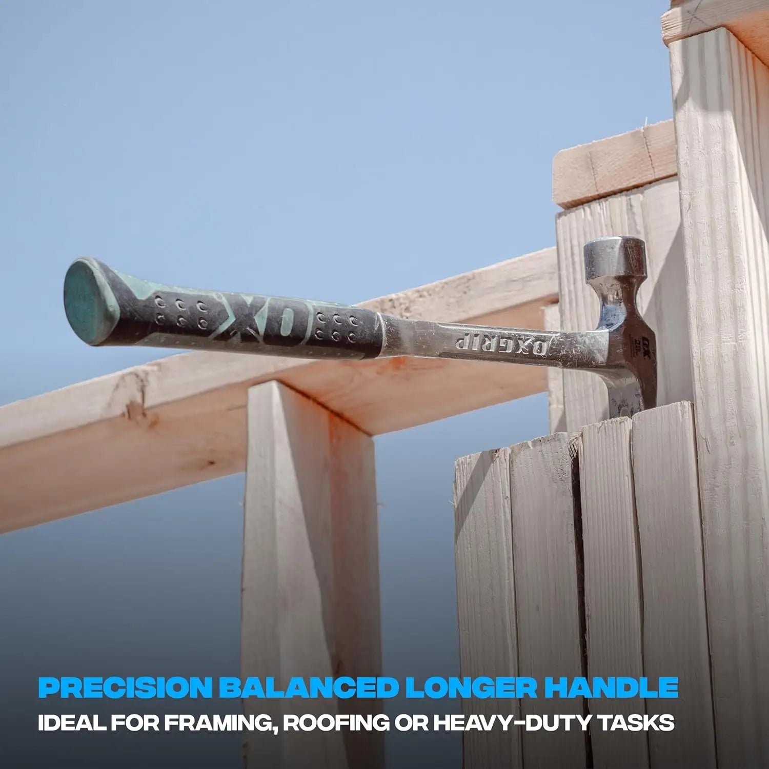 Ciocan dulgherie OX Pro cu otel forjat și soft grip antishock pentru lucru dur