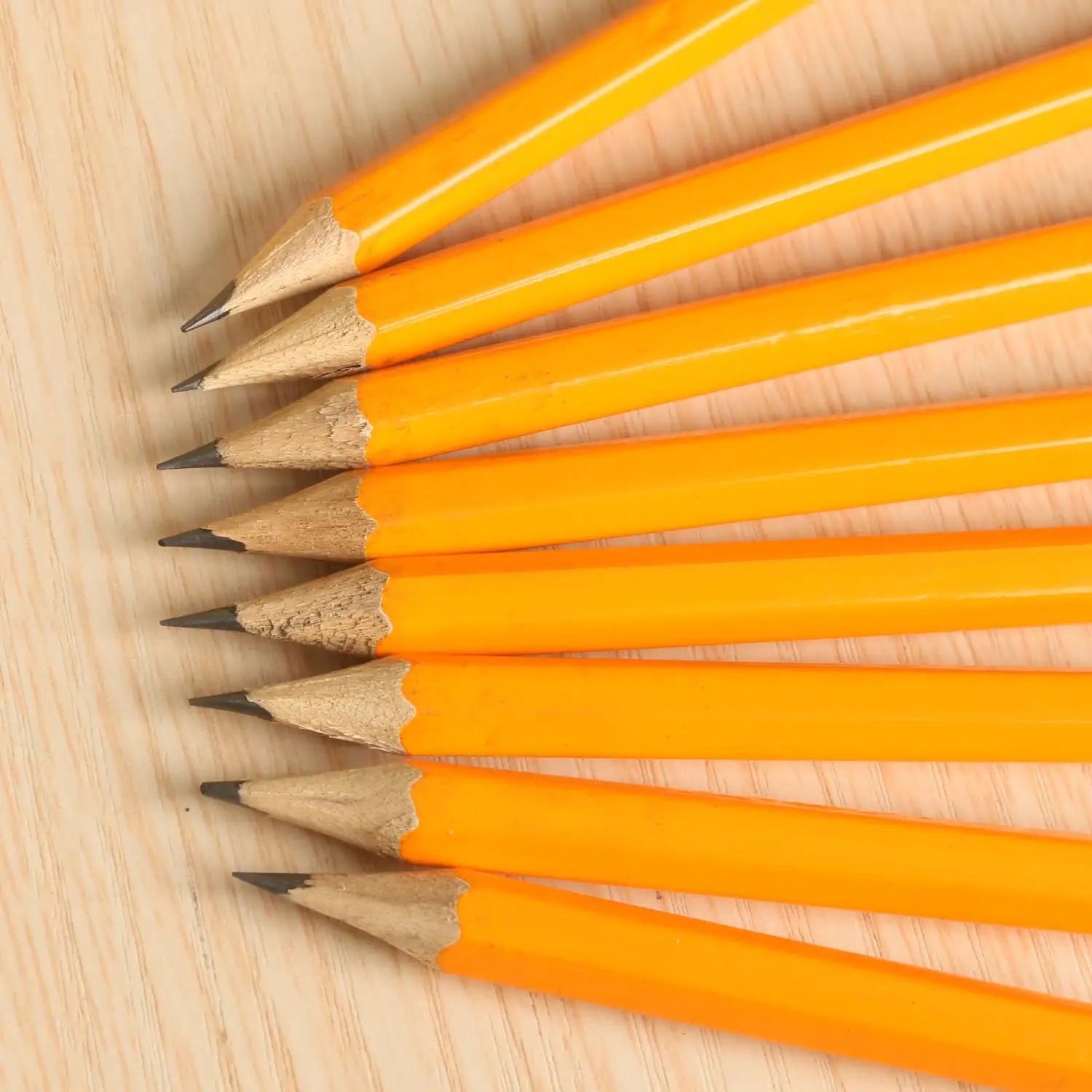 Creioane grafit pre-ascutite din lemn galbene, 100 bucati, pentru desen și școală
