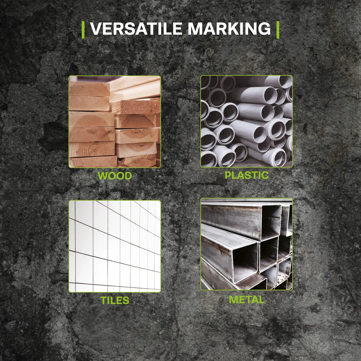 Grafic informativ despre materiale pentru creion tamplarie si tracer TRACER PRO