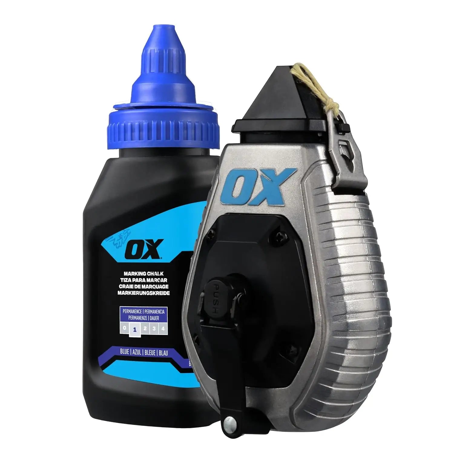 Sigilant adeziv OX negru-albastru cu pompă argintie, linie Kevlar 30m