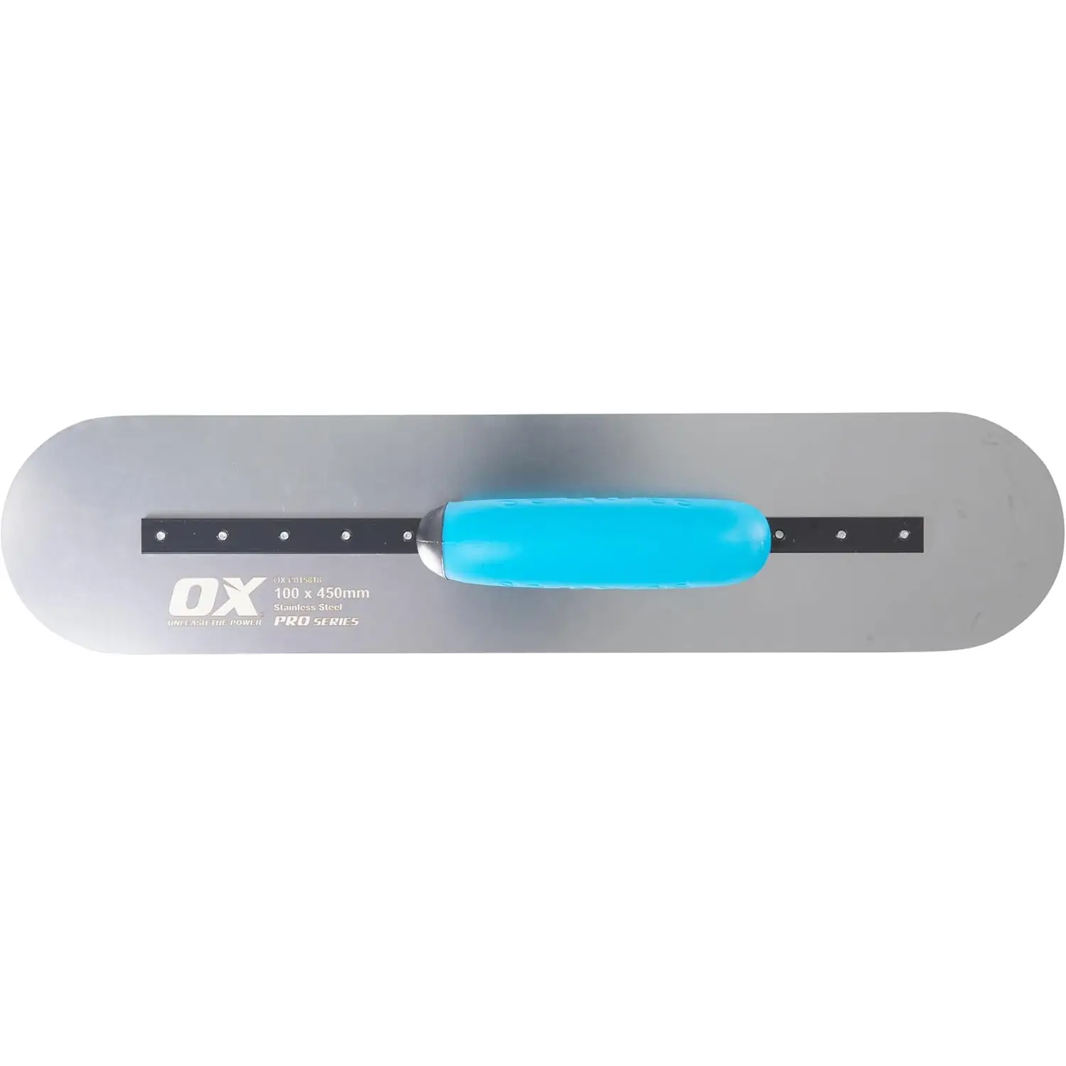 Tampón de finisare din inox cu mâner albastru pentru gletuirea cu otel inoxidabil OX Pro