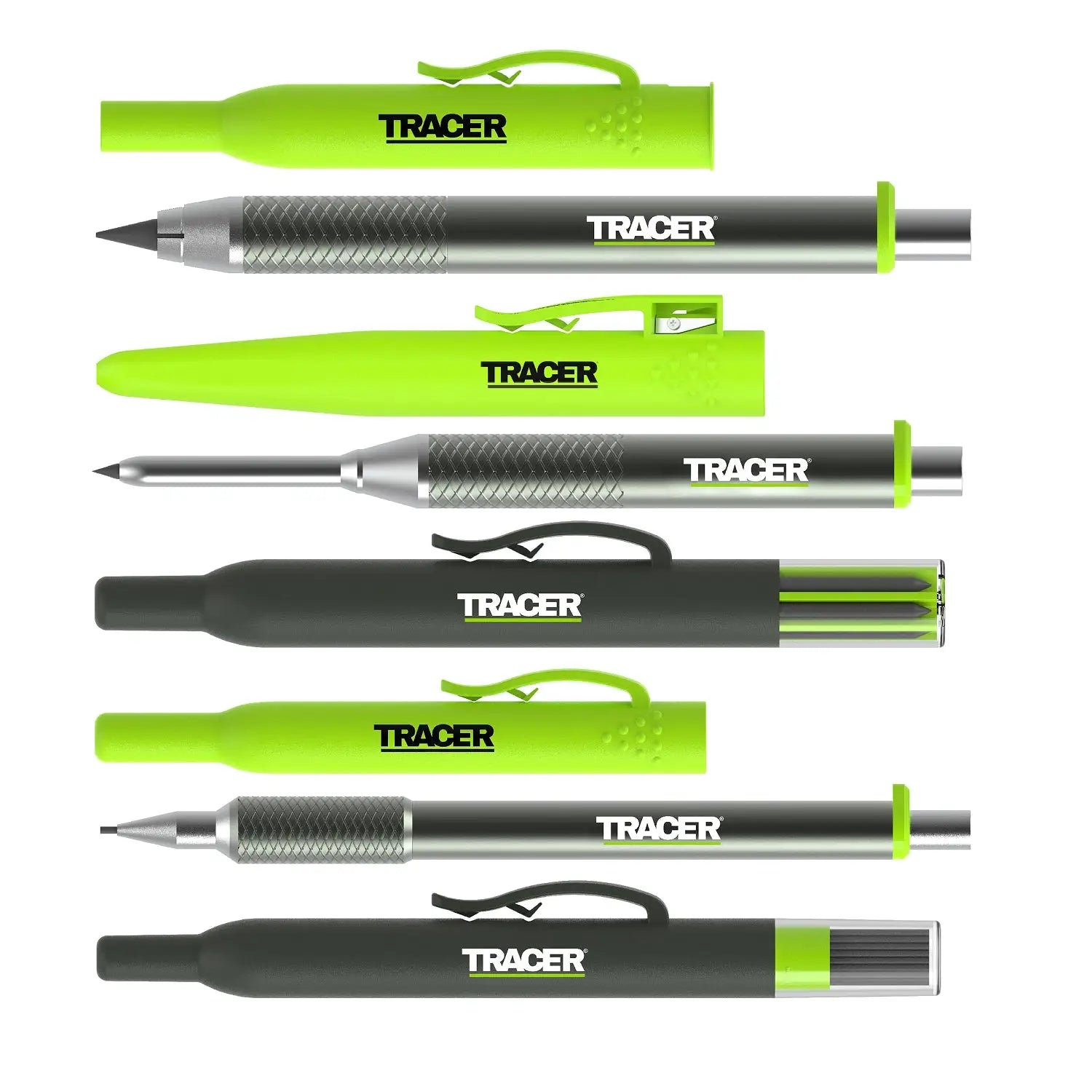 Set de creioane mecanice negru și lime pentru marcaje fine, Tracer AMK5-PRO