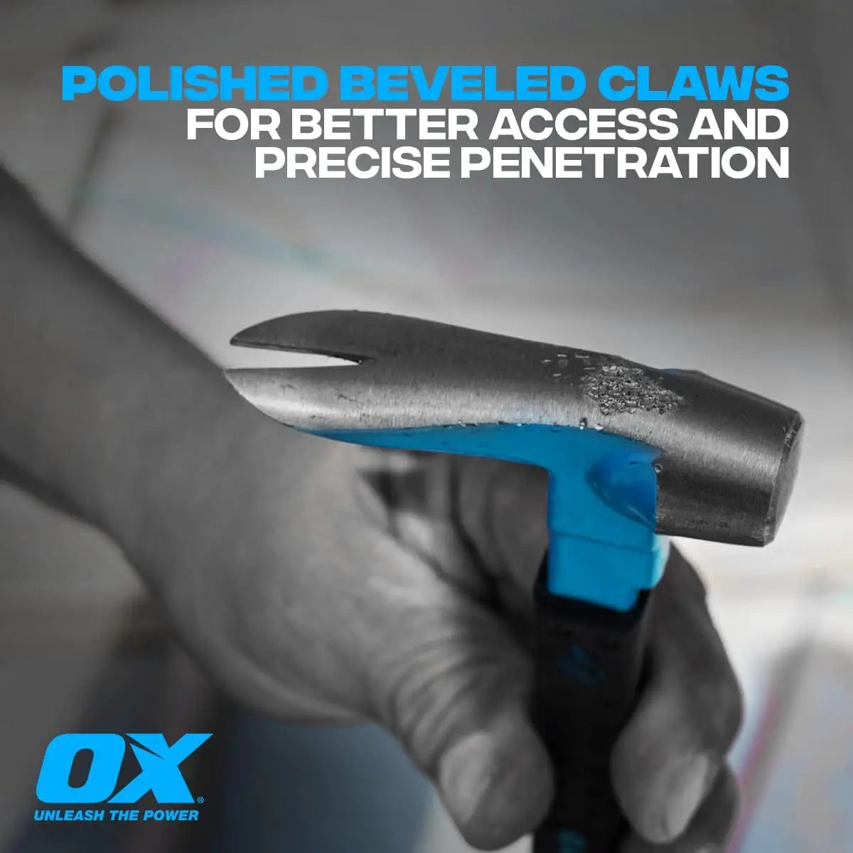 Ciocan Levier cu gheara OX Pro, varf tesit, grip antiderapant, 250/300 mm