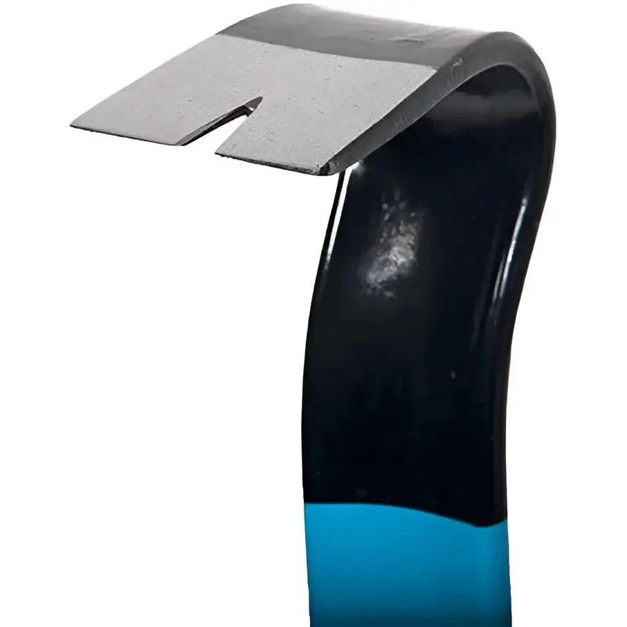 Prăjină curbată de demolare cu dinti, maner albastru, otel forjat, tratat termic, acoperire pulberi