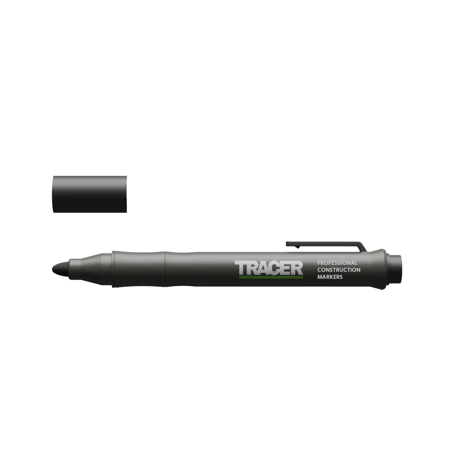 Marker Negru Clog Free TRACER ACF-BP1 pentru construcții, cu capac, profesional