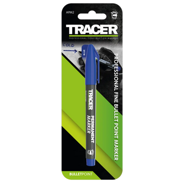 Marker permanent albastru cu varf fin 1-2mm acrilic durabil in ambalaj retail