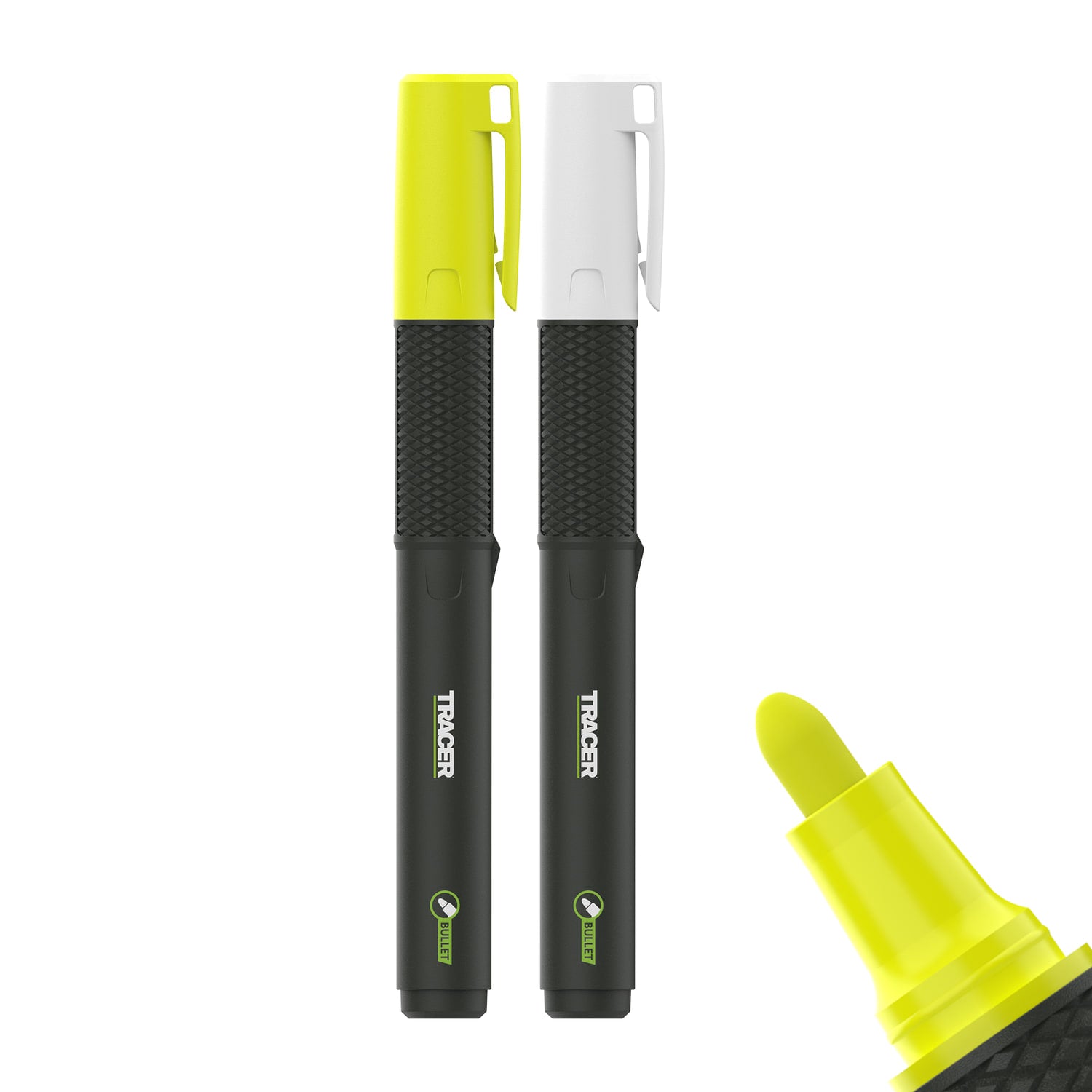 Set 2 markere cu vopsea TRACER 2.0 Bullet Tip — alb și galben, vârf glonț