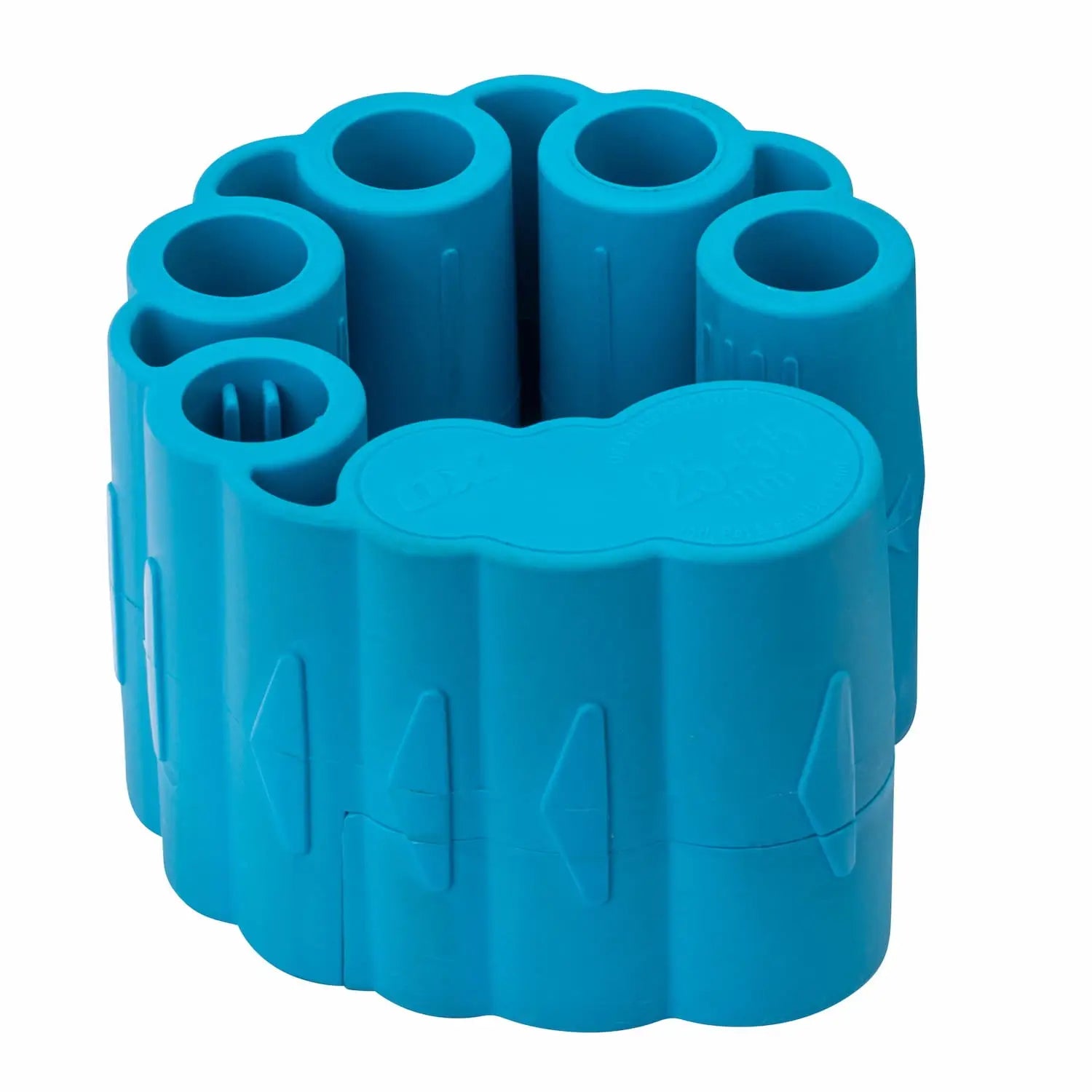 Organizator circular albastru cu multiple compartimente pentru flex c2 cutter și tevi tuburi flexibile