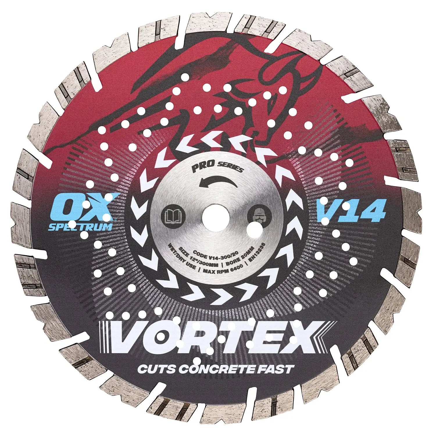 Disc diamantat Spectrum Pro V14, segment 14mm, pentru beton armat, tăiere precisă