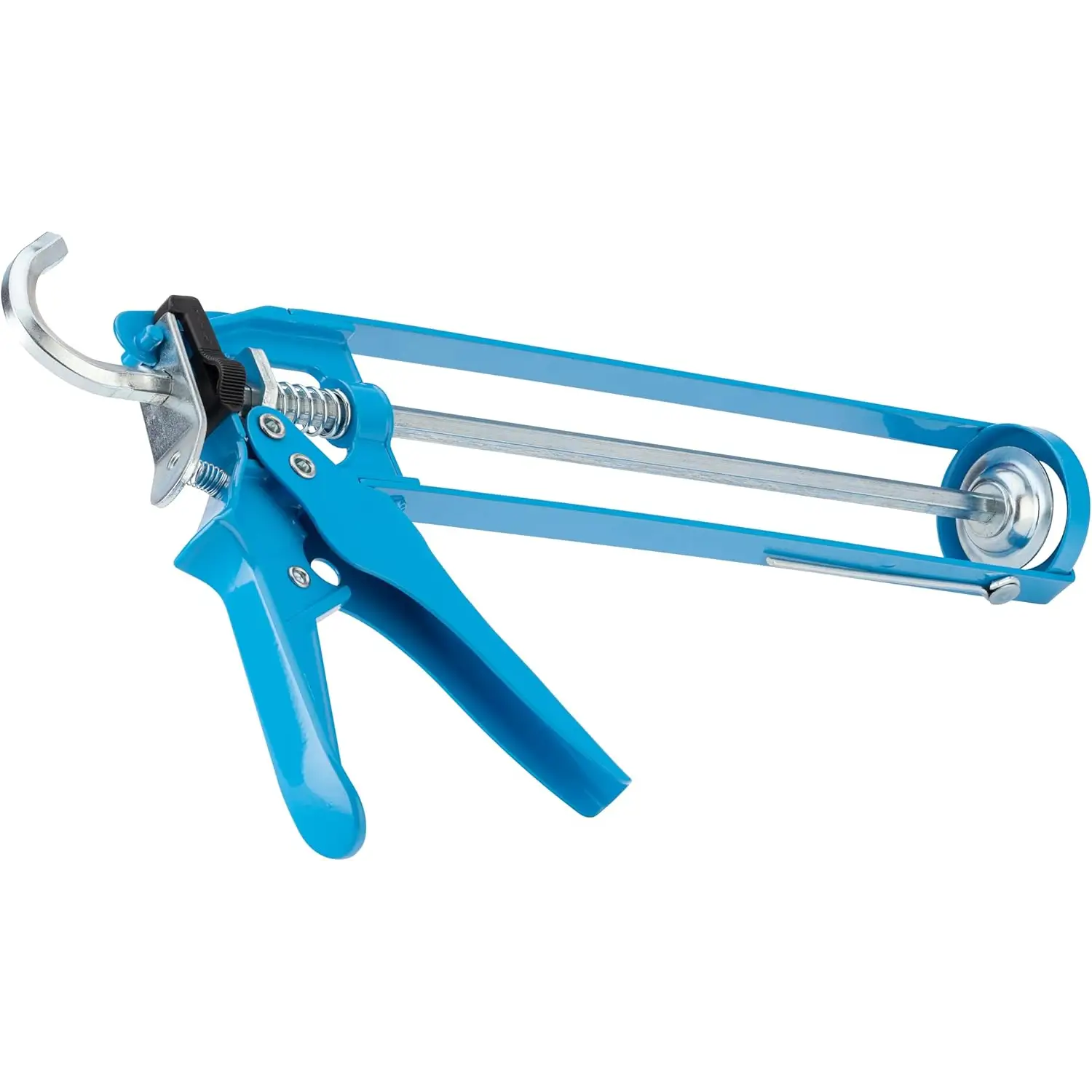 Pistol pentru silicon tip schelet cu cutter duza, duza si perforator, culoare albastru și argintiu