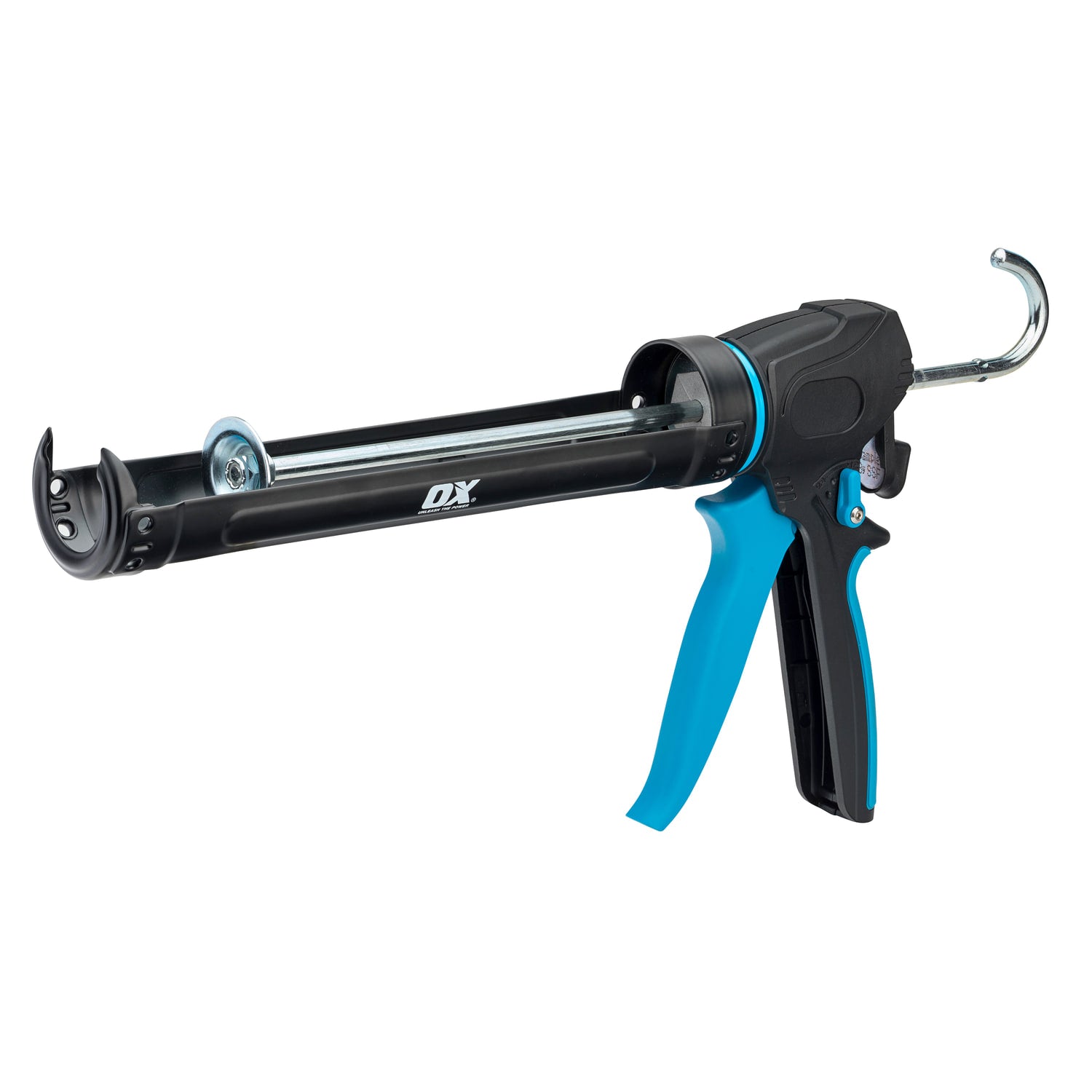 Pistol pentru silicon OX Pro Dual Thrust, 400 ml, cu selector de raport 12:1 / 24:1 și carcasă rotativă 360°