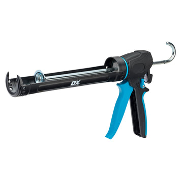 Pistol pentru silicon OX Pro Dual Thrust, 400 ml, cu selector de raport 12:1 / 24:1 și carcasă rotativă 360°