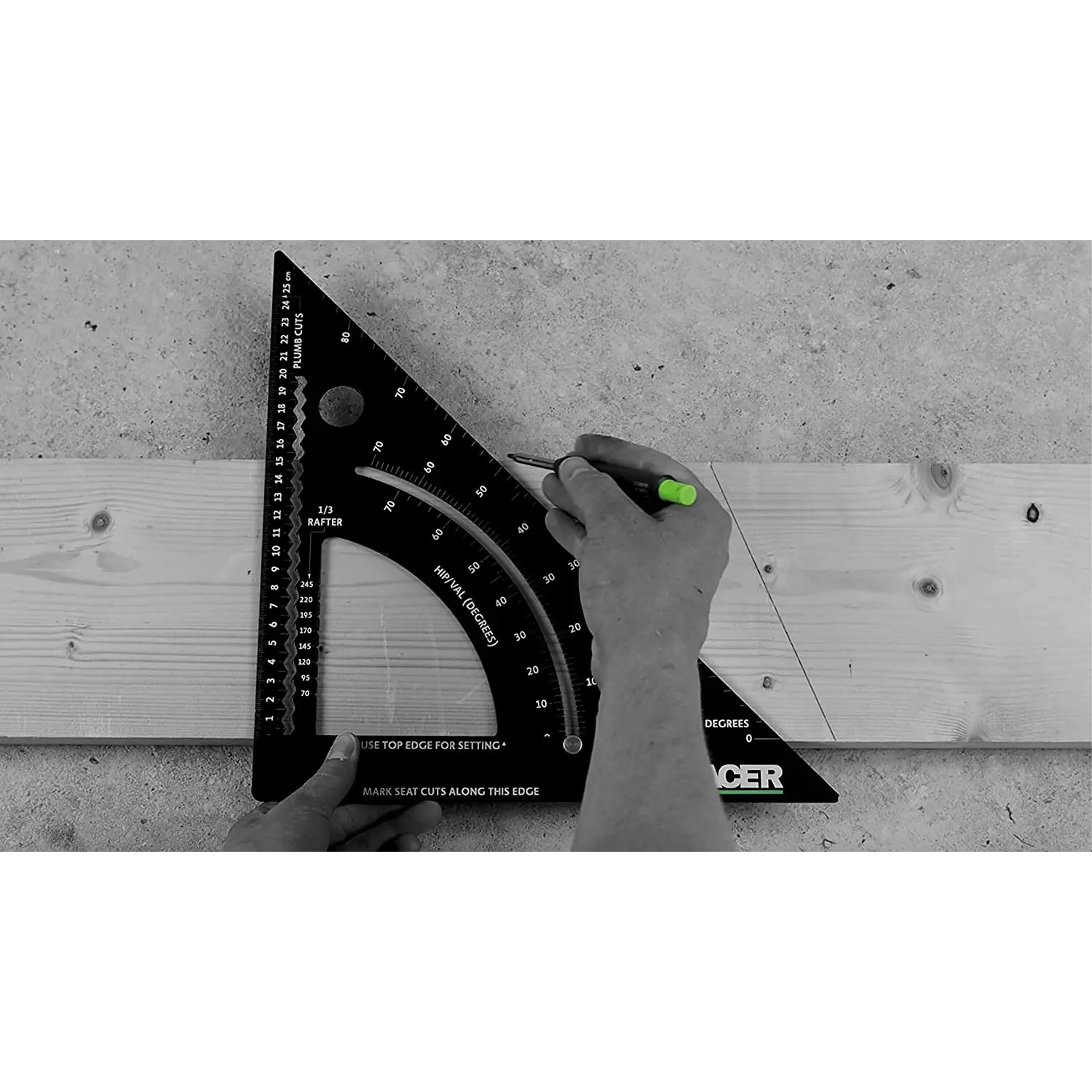 Alt text pentru imaginea cu tracer aps12 prosquare, riglă de măsurare din aluminiu negru