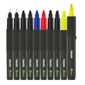 Set 10 markere permanente TRACER 2.0 cu cutie — vârfuri și culori variate (ultra-fin, fin, bullet, chisel, vopsea, textmarker)