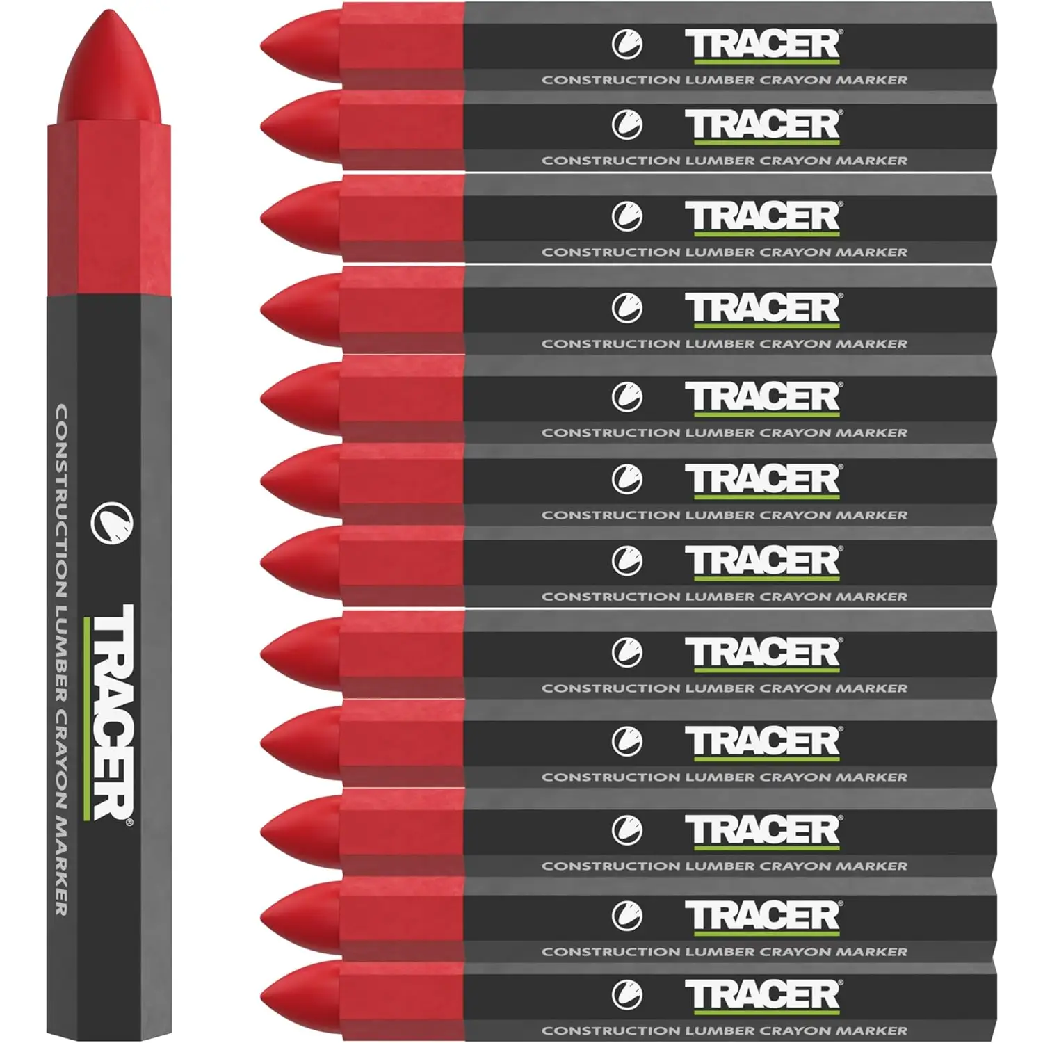 Set 12x Markere Lumber Crayons Vopsea Solida TRACER ACM1 pentru marcare universala inaltă vizibilitate potrivit