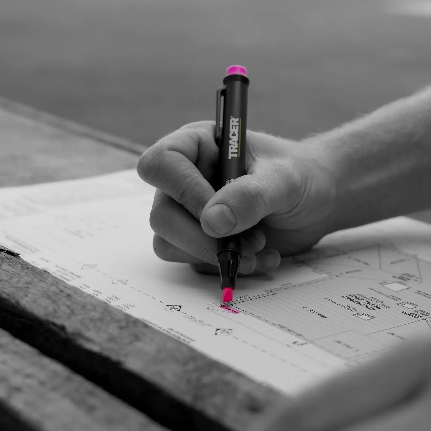 Marker fluorescente cu vârf roz și capac, Tracer AFH‑MK3‑PF, verde și galben