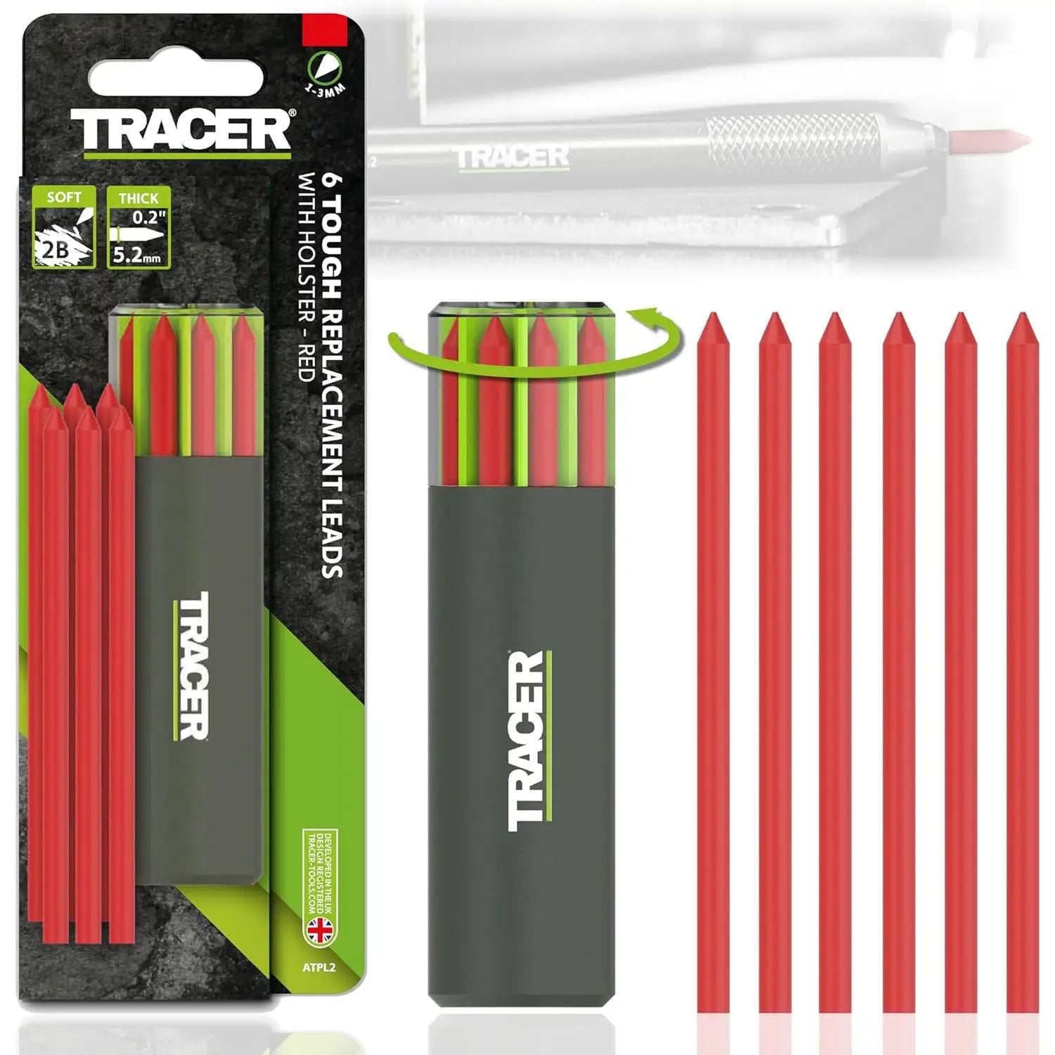 Vârful de rezervă roșu pentru creion TRACER ATPK1‑PRO pe suprafete inchise