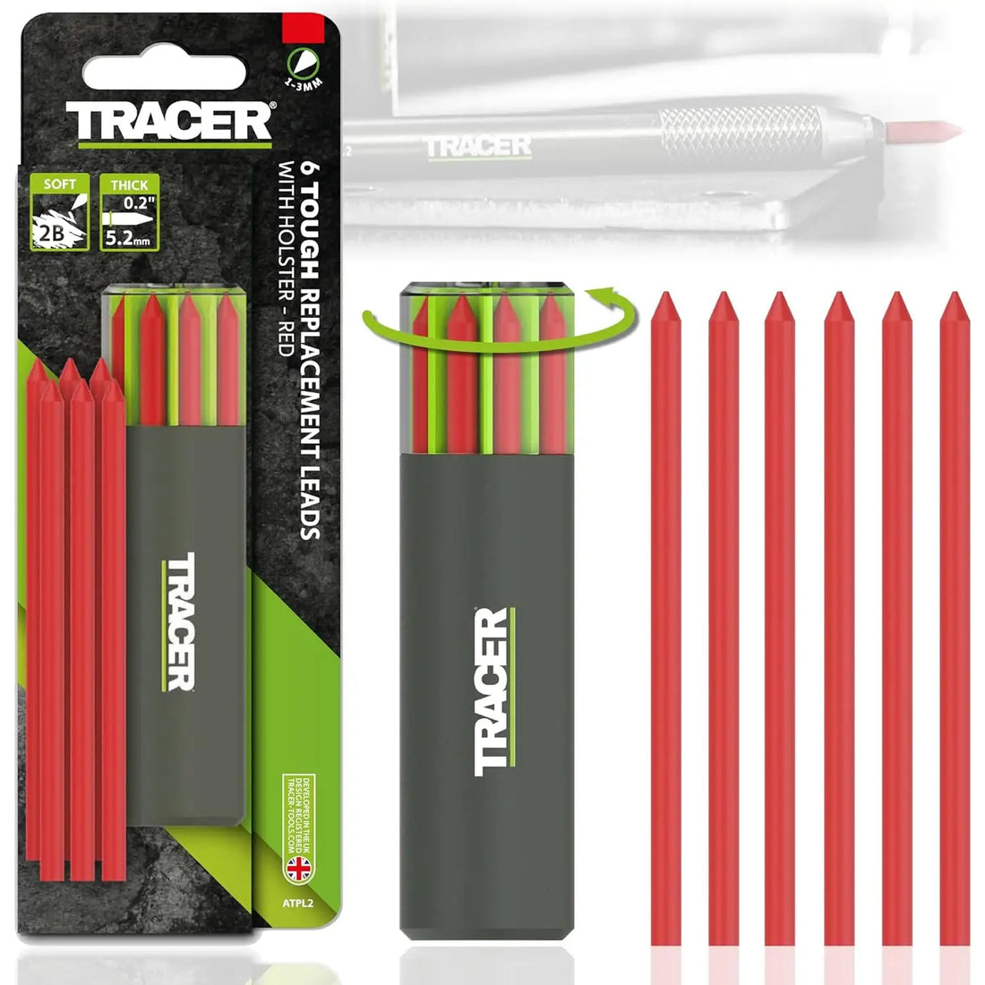 Vârful de rezervă roșu pentru creion TRACER ATPK1‑PRO pe suprafete inchise