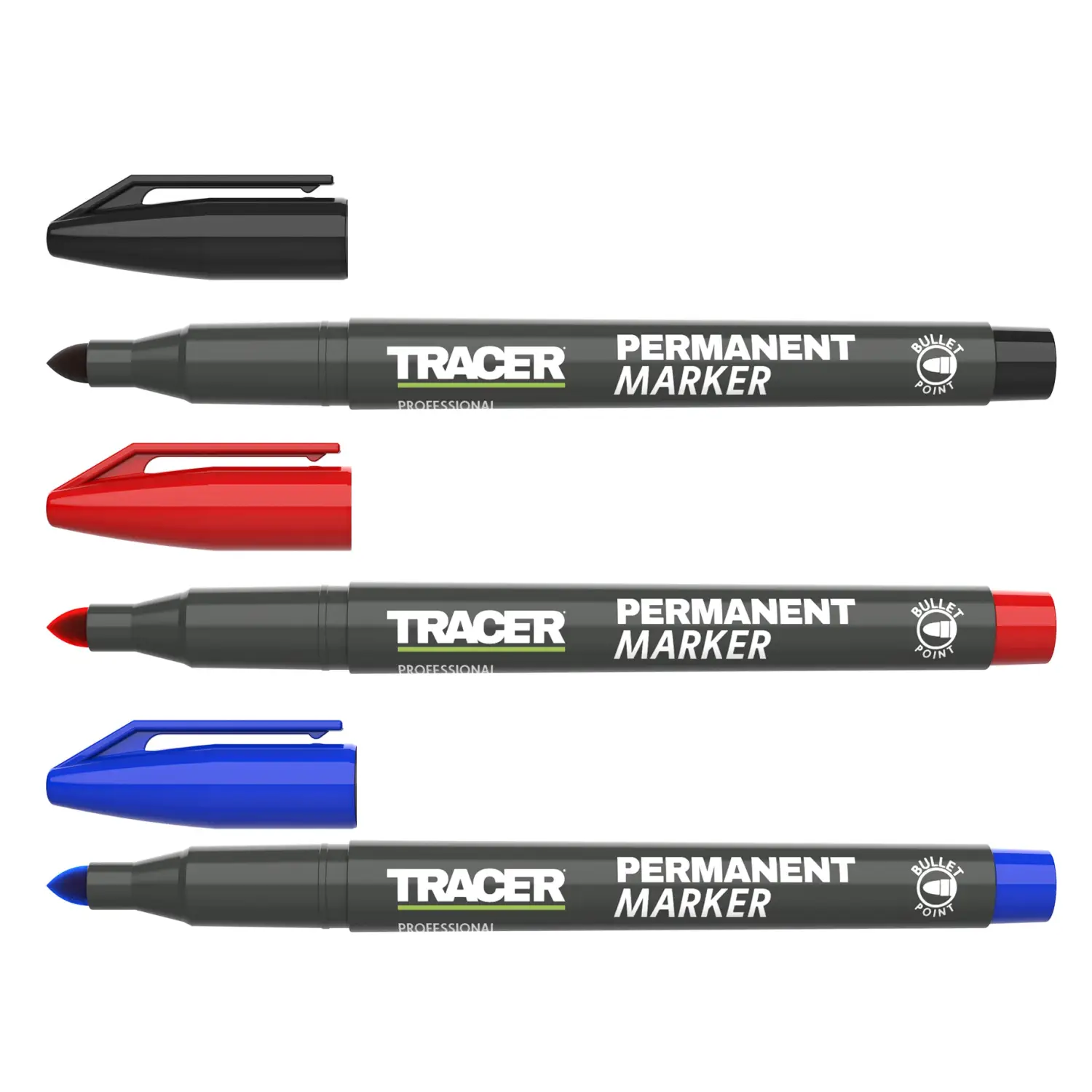 Set de markere permanente tracer APMK1, negru, roșu și albastru pentru creativitate