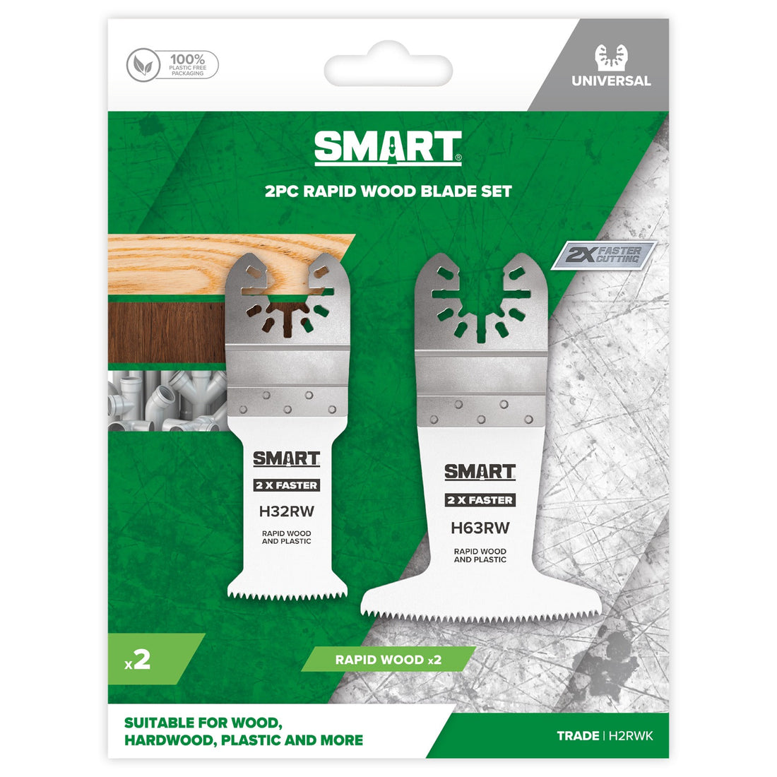 Ambalaj SMART set 2 lame Rapid Wood 32 și 63mm — prindere universală