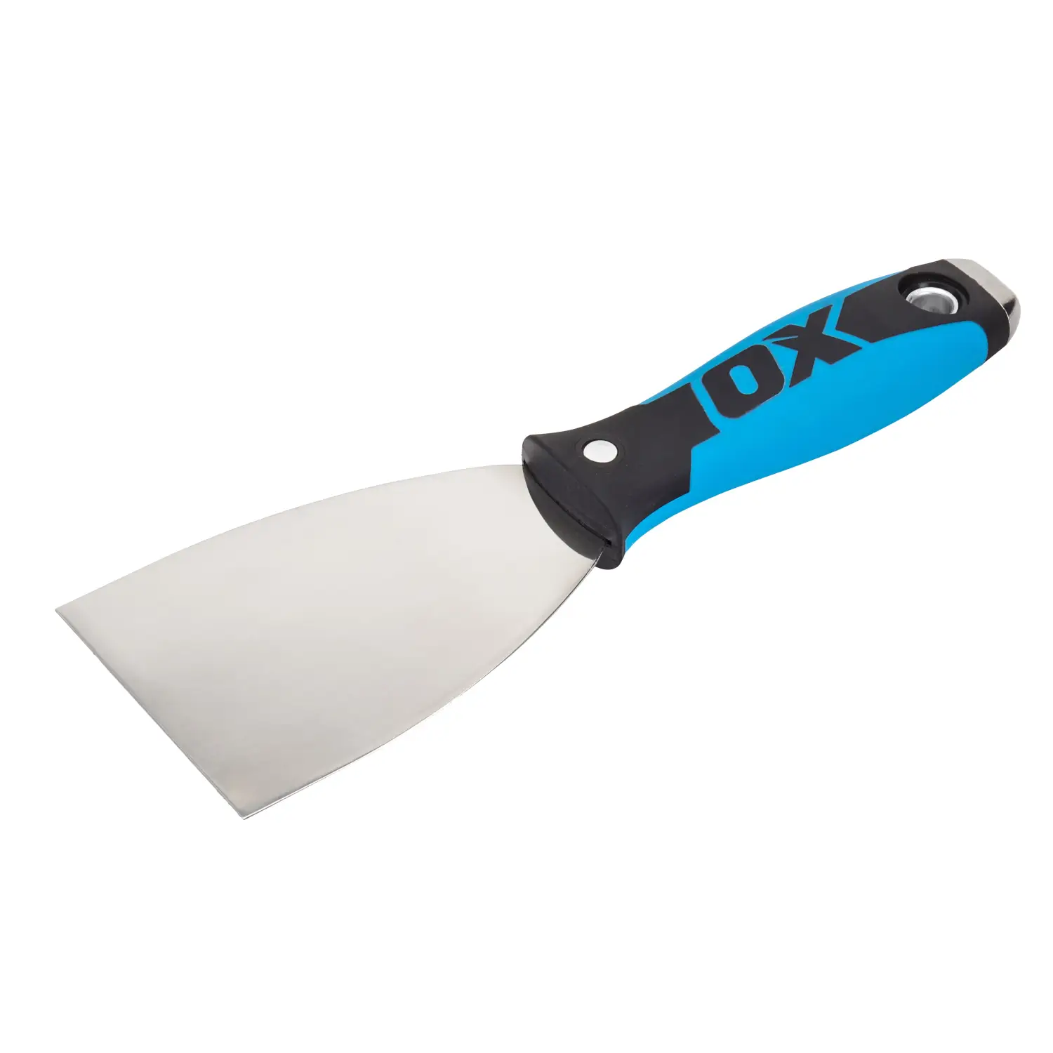 Imagine de spălătură cu mâner albastru și negru, lamă metalică, pentru glet, joint knife SST