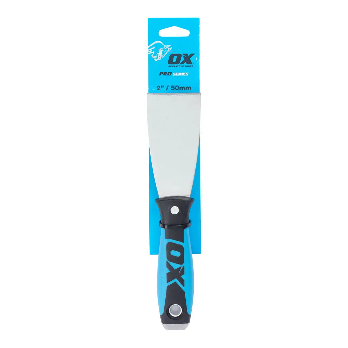 Spaclu Cutit de glet OX Pro joint knife SST cu mâner albastru și negru, lamă de 2 inch