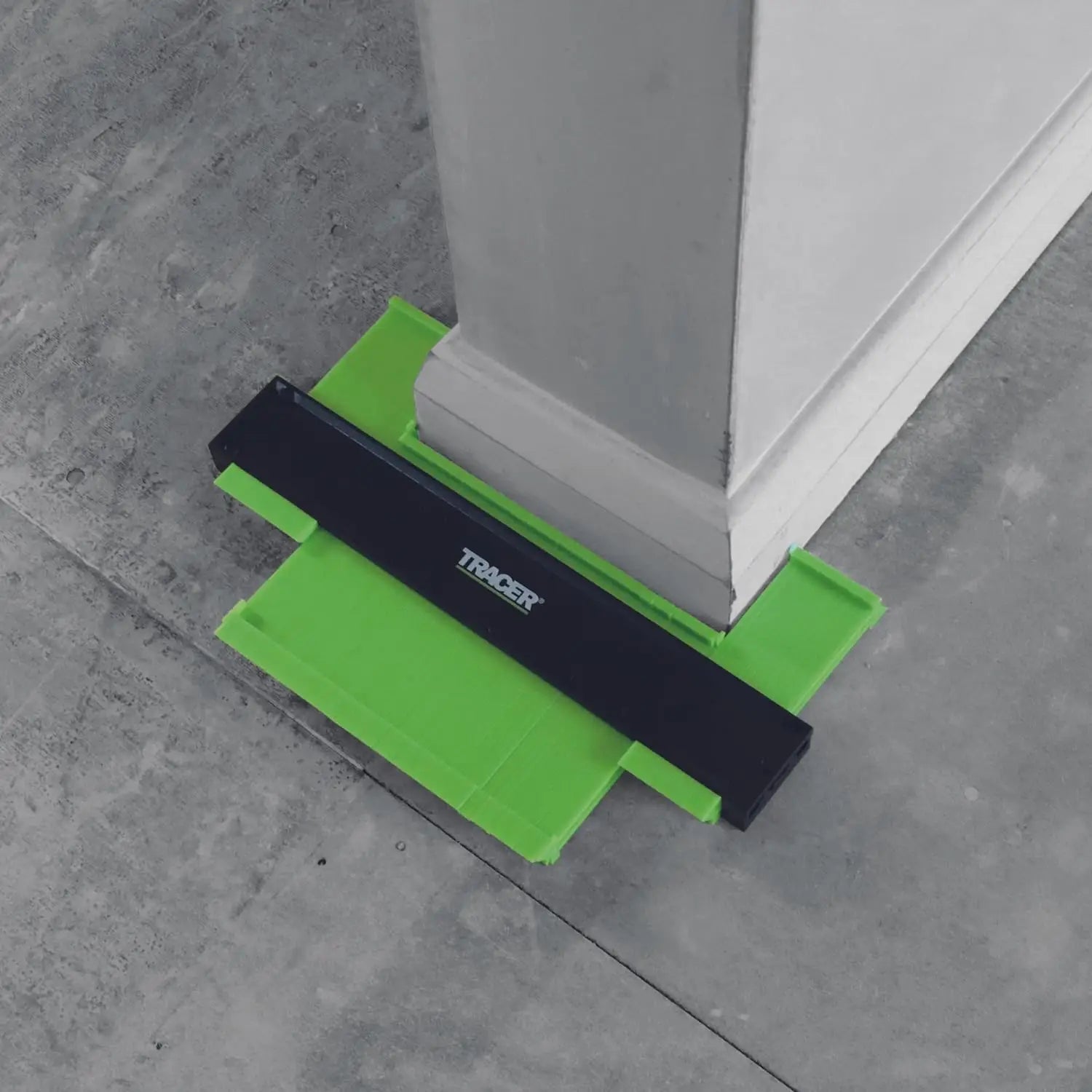 Imagine cu sablon calibru contur verde pentru măsurarea formelor neregulate, TRACER ACG2