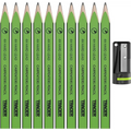 Set de 10 creioane dulgher verzi Tracer ACP1 cu ascuțitoare pentru lemn și construcții
