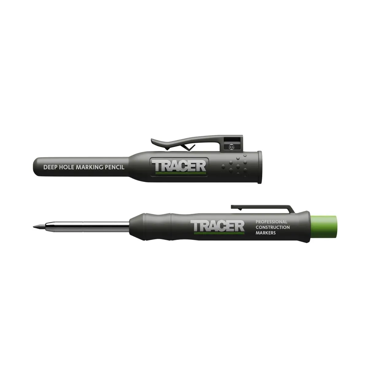 Marker TRACER ADP2 pentru găuri adânci cu creion mecanic și clipuri, culoare gri închis