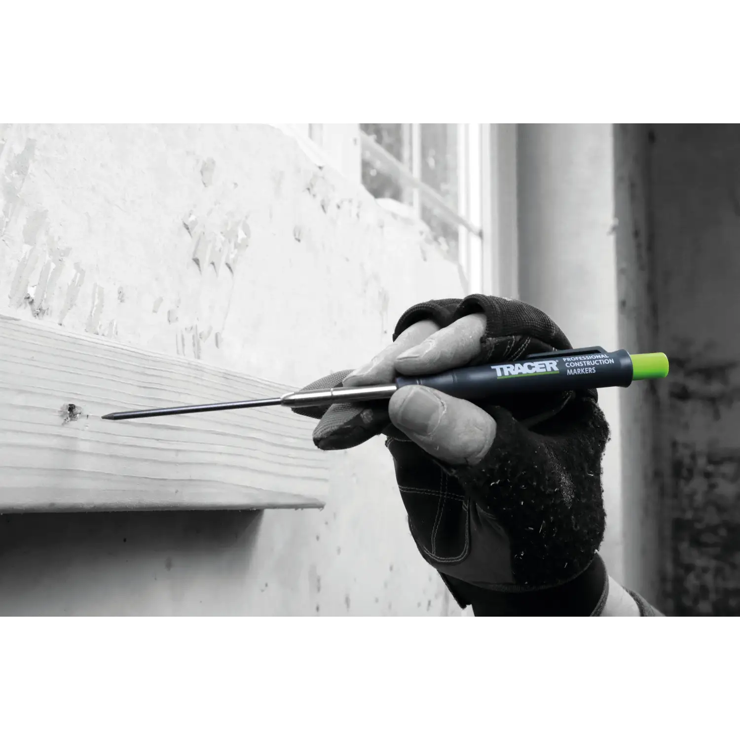 Marking tool TRACER ADP2 pentru găuri adânci, creion mecanic cu vârf lung și cap verde