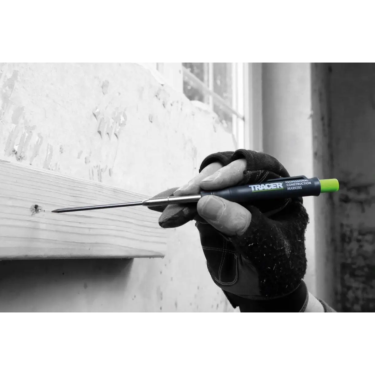 Tracer AMK1 gauri adanci cu mina complet extensibila și vopsea neon verde negru