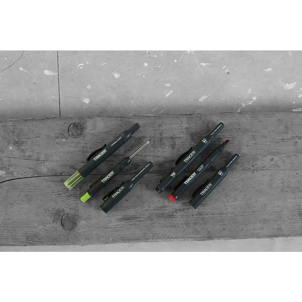 Set de markere Tracer AMK4 kit profesional cu vârfuri colorate pentru dulgheri și construcții