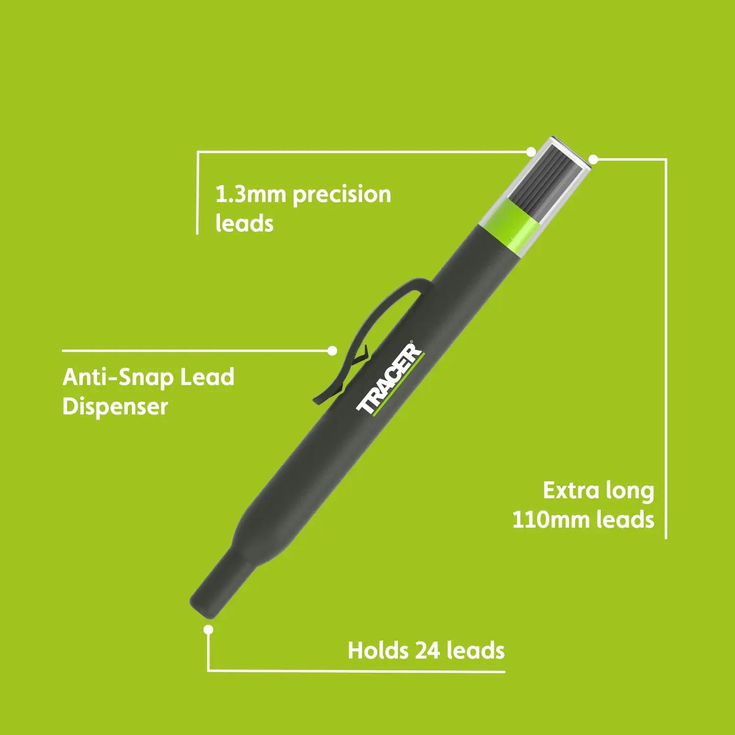 Creion mecanic TRACER APPL1 set 24 mine grafit 1.3 mm pentru diy si profesionisti