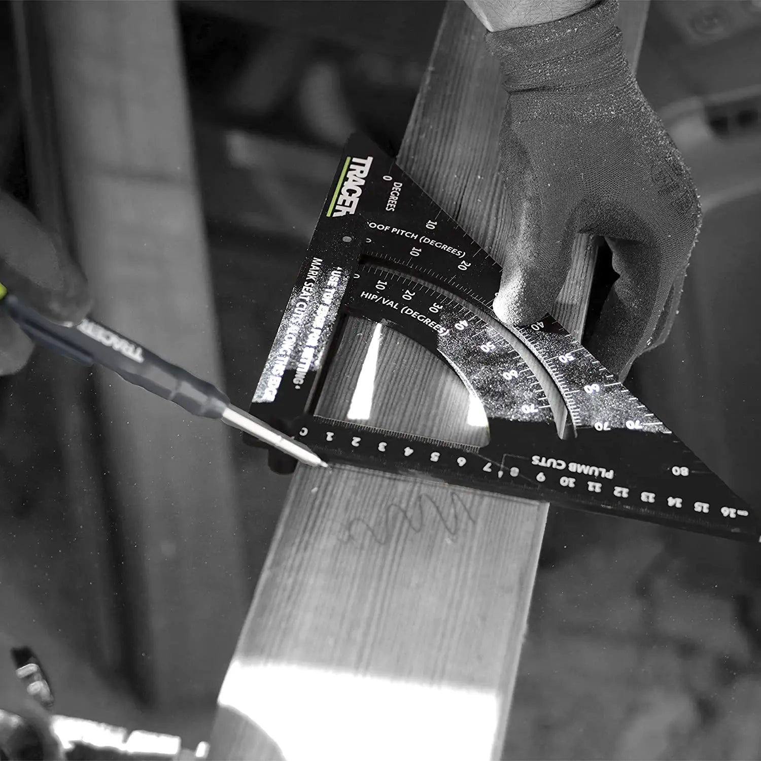 Alt text pentru imaginea cu tracer aps7 prosquare rigla reglabila cu raportor negru