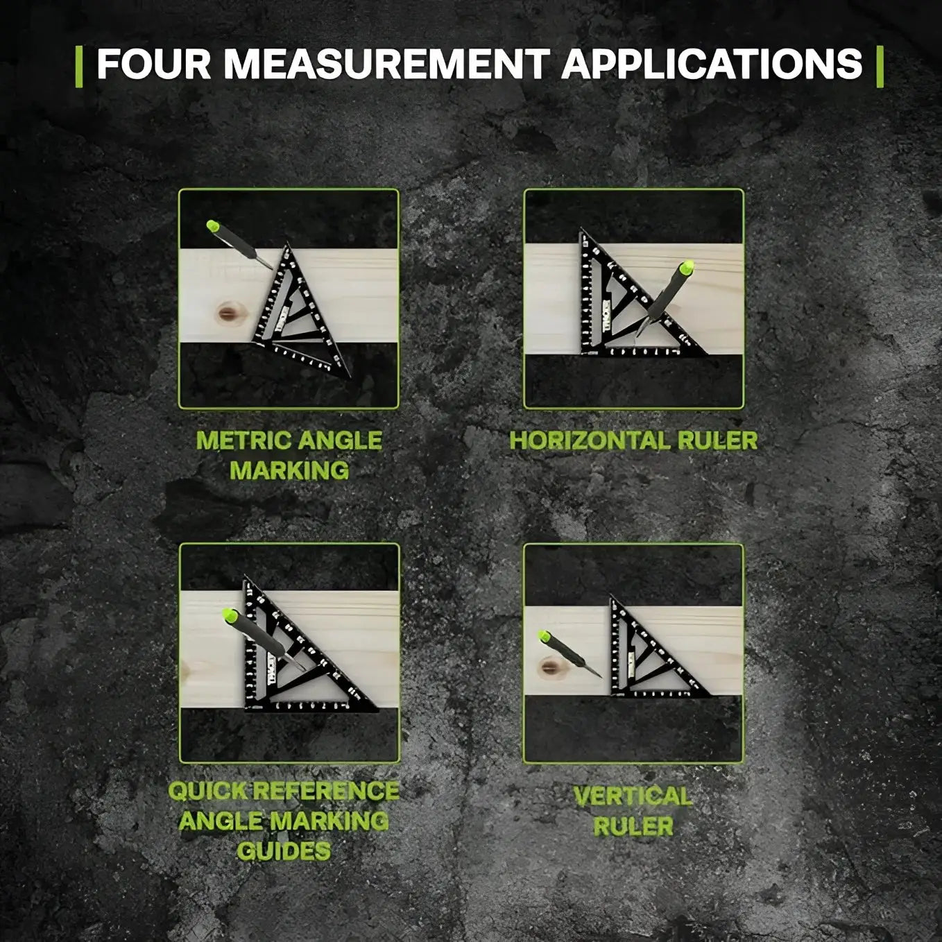 TRACER ASQ4M Echer rapid cu unghiuri și riglaj metric pentru măsurători precise