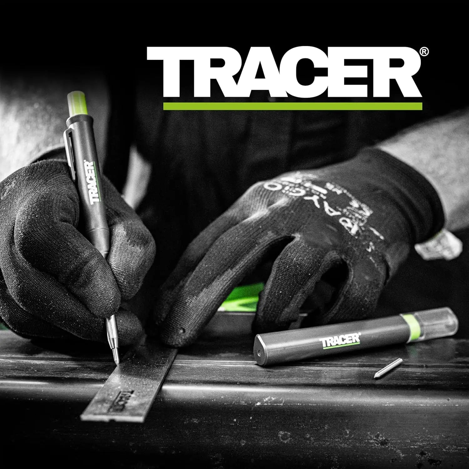 Pixe cu marker de construcții negru și verde, vârf carbura, marcaj permanent pe sticlă și metal