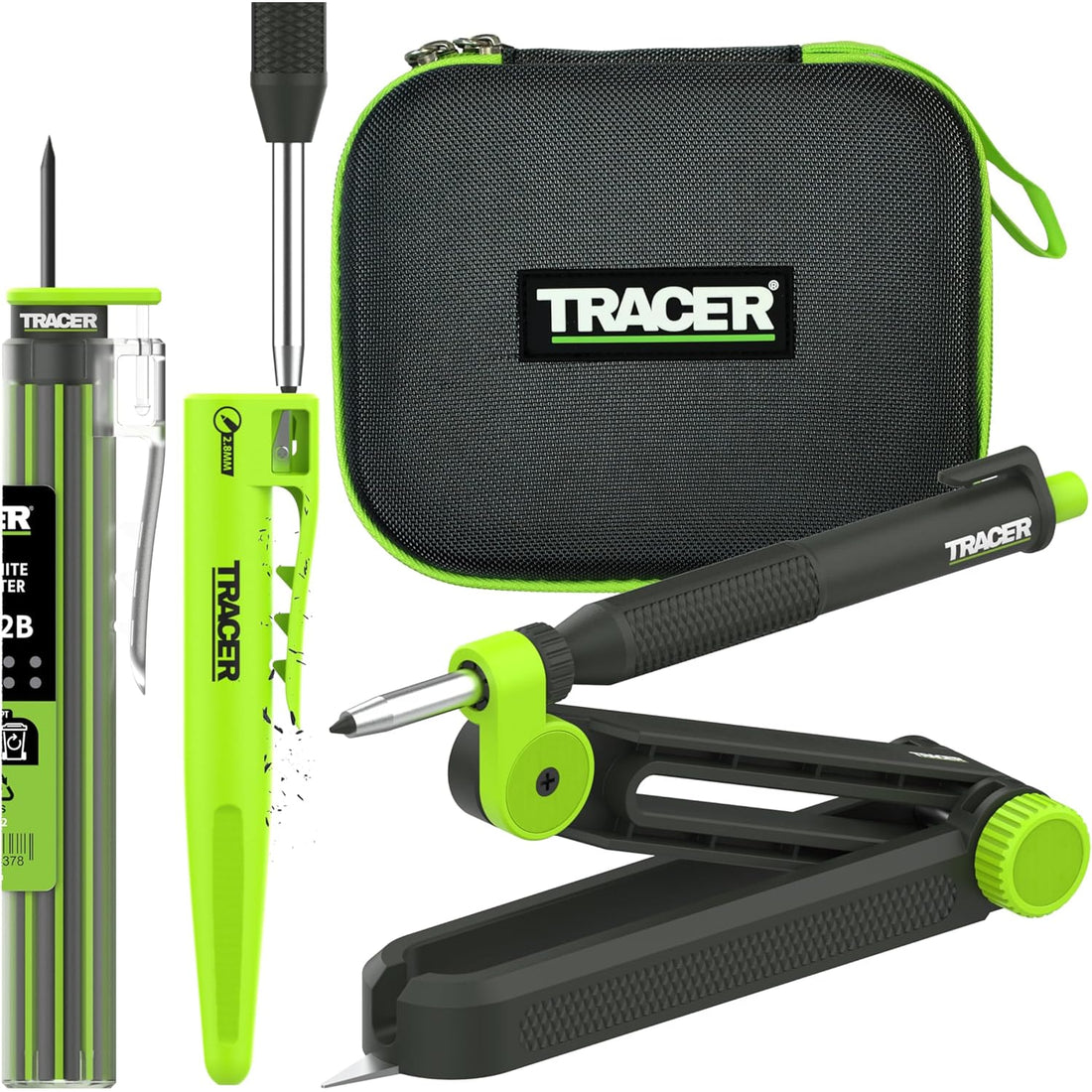 Trusă TRACER TrueScribe 2.0 — instrument de trasat, creion mecanic, mine grafit și cutie de depozitare